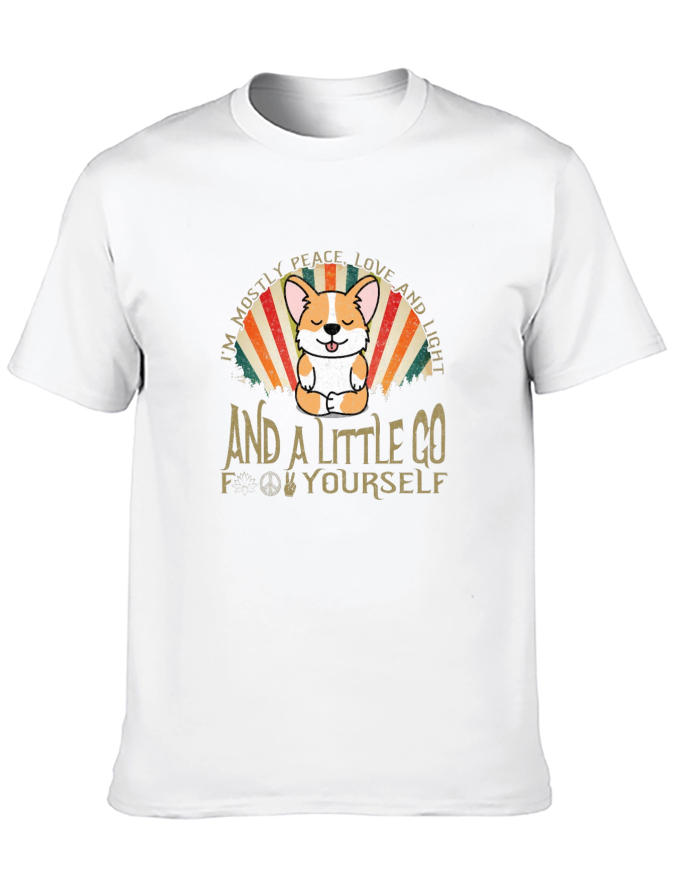 Peace Love & Corgi Graphic Tee