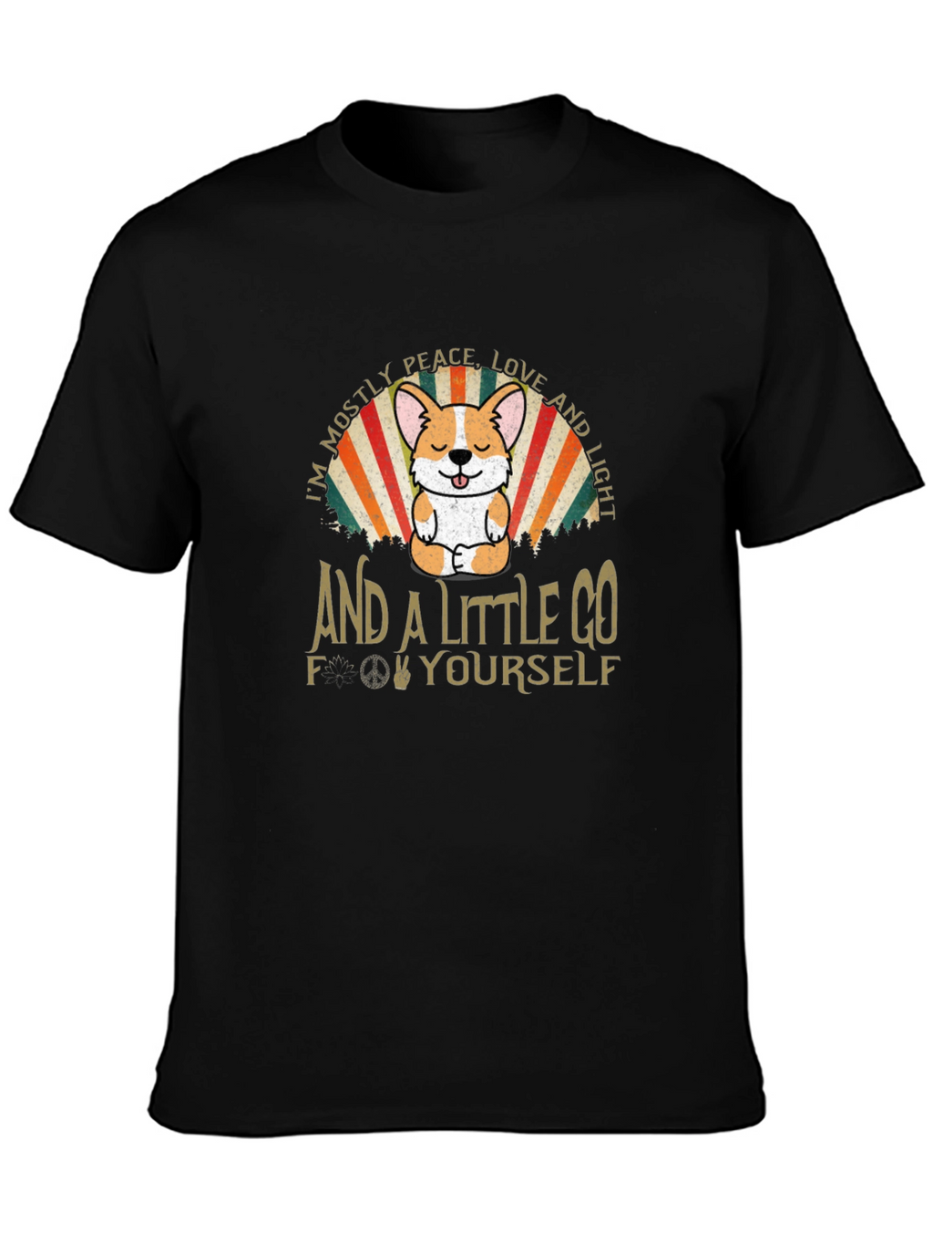 Peace Love & Corgi Graphic Tee