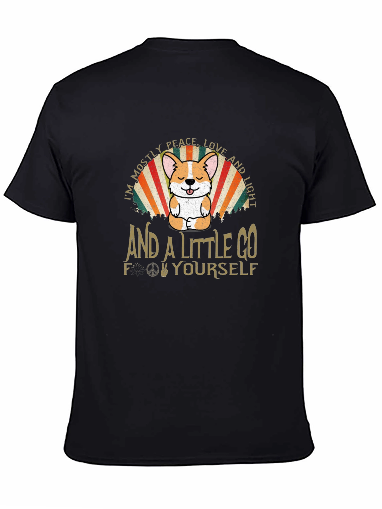 Peace Love & Corgi Graphic Tee