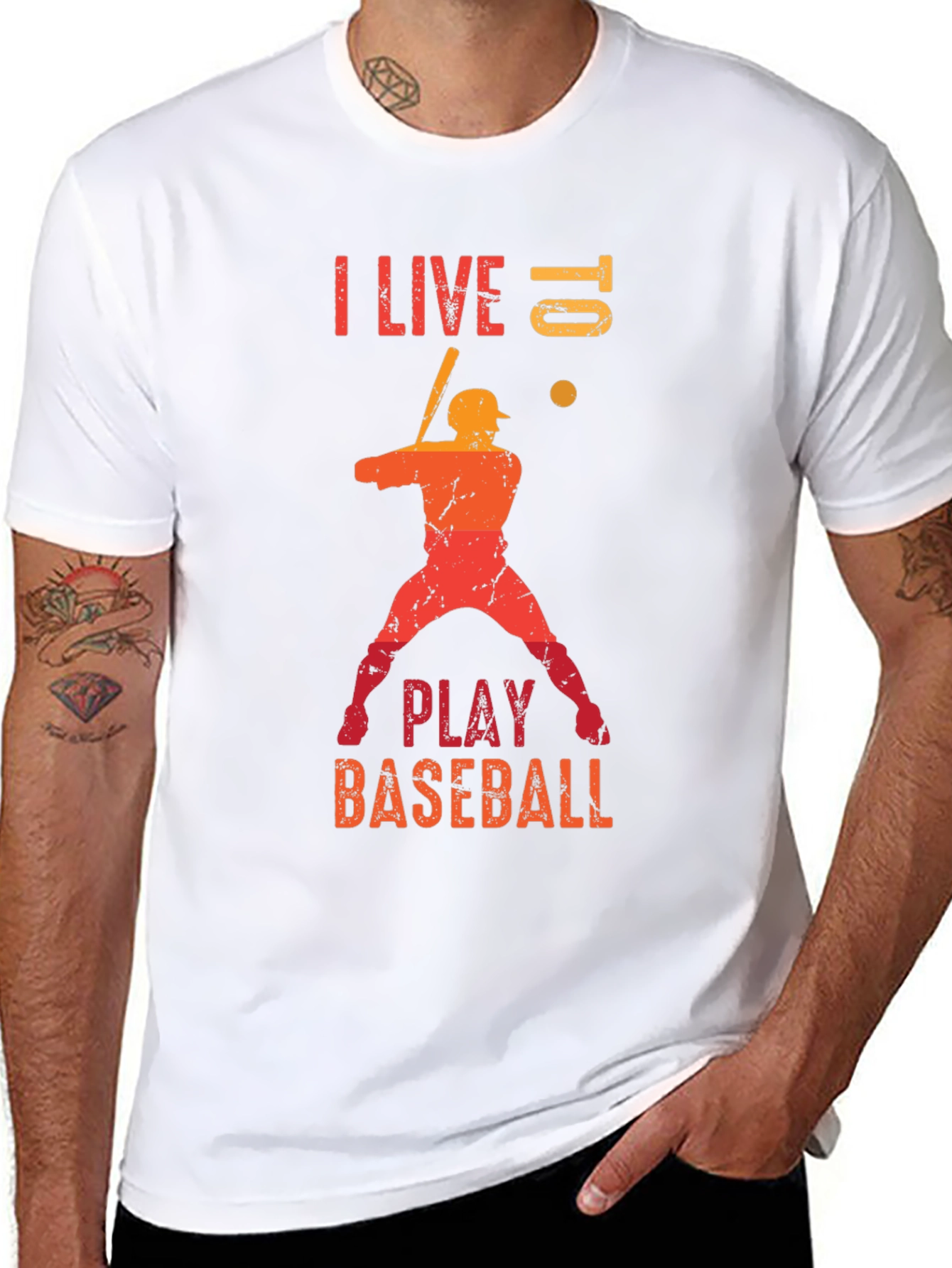 Baseball Lover T-Shirt - I Live Baseball