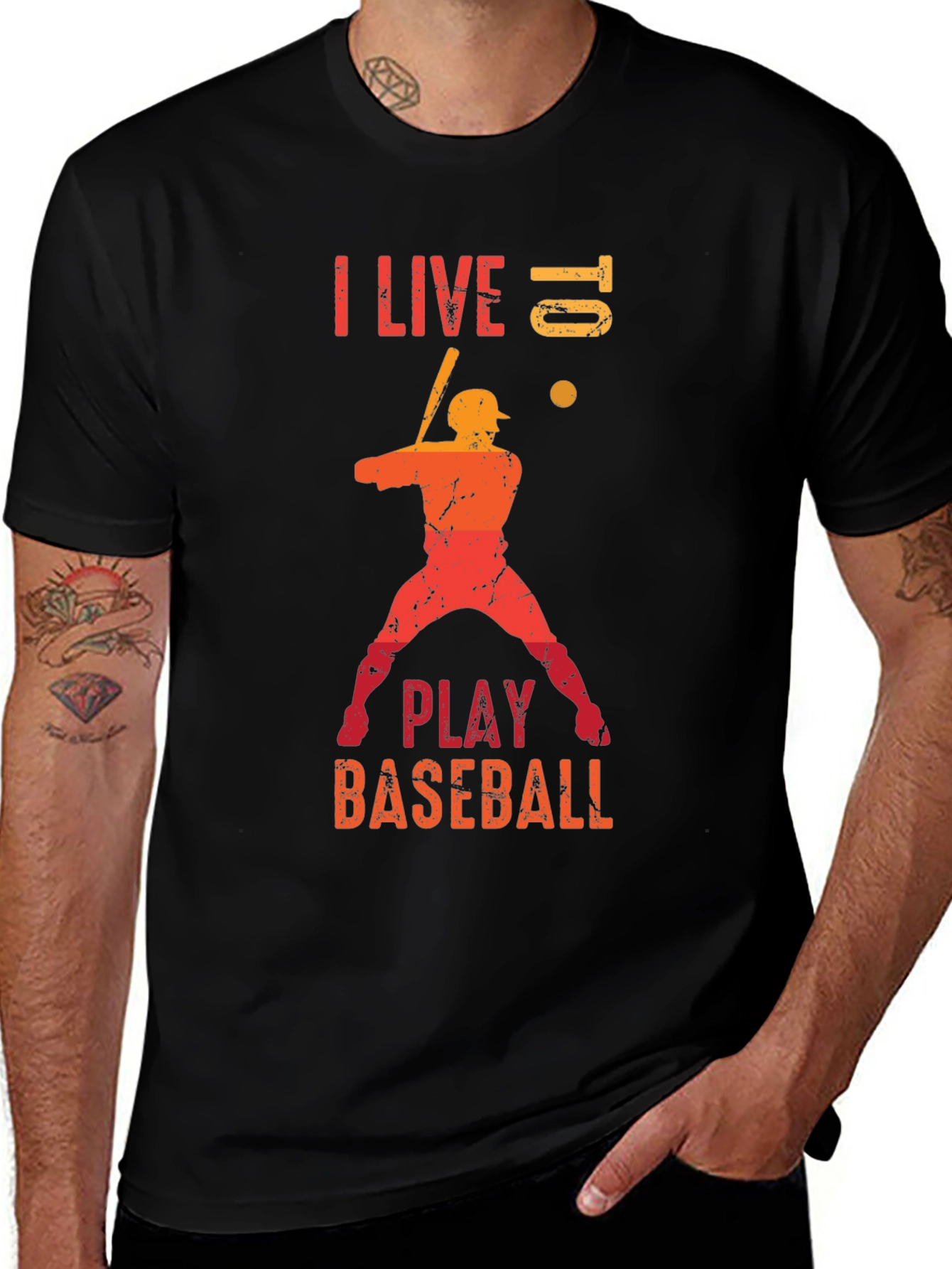 Baseball Lover T-Shirt - I Live Baseball
