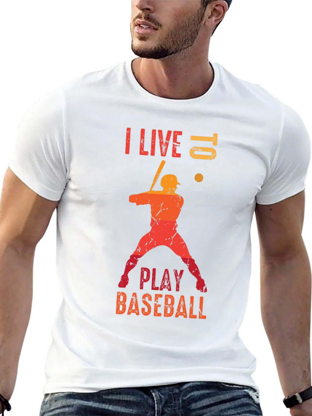 Baseball Lover T-Shirt - I Live Baseball