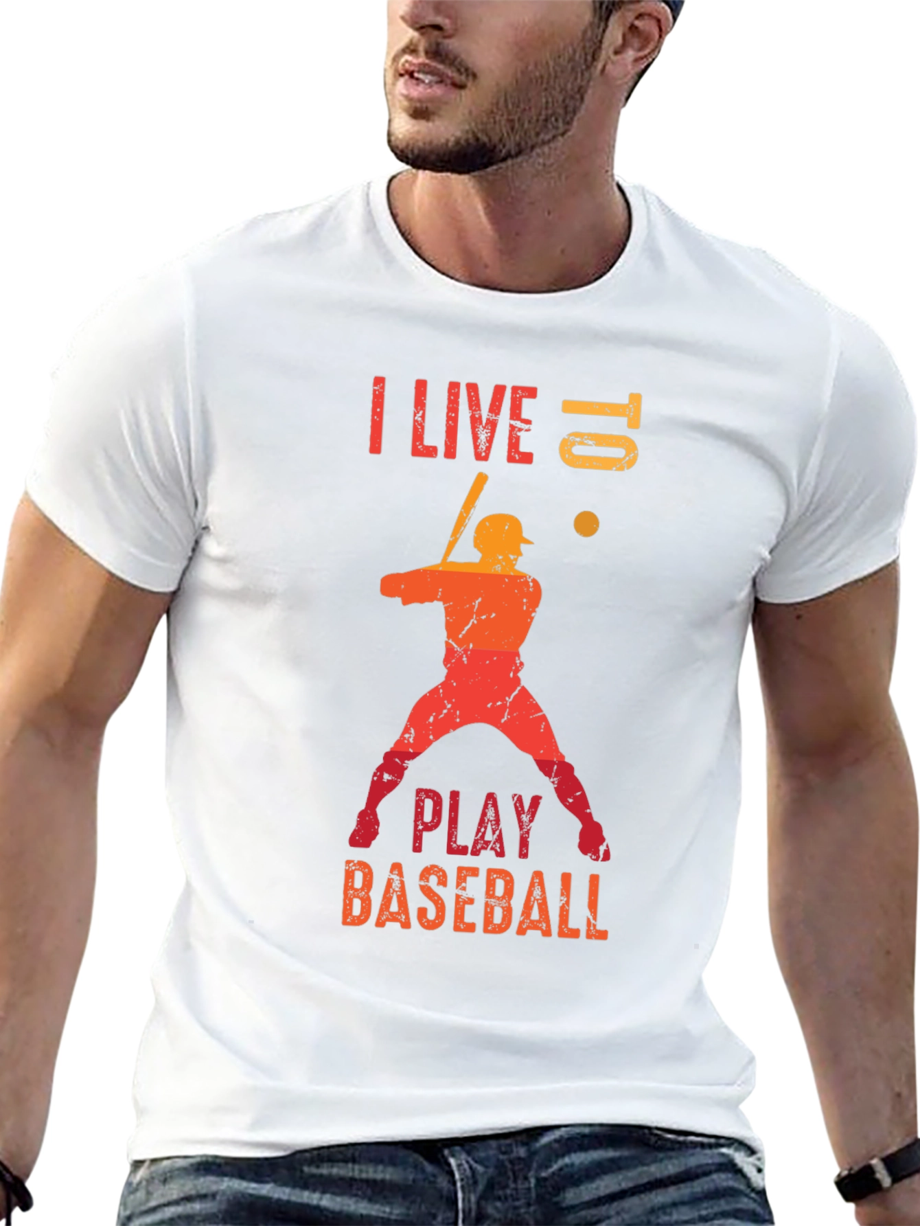 Baseball Lover T-Shirt - I Live Baseball