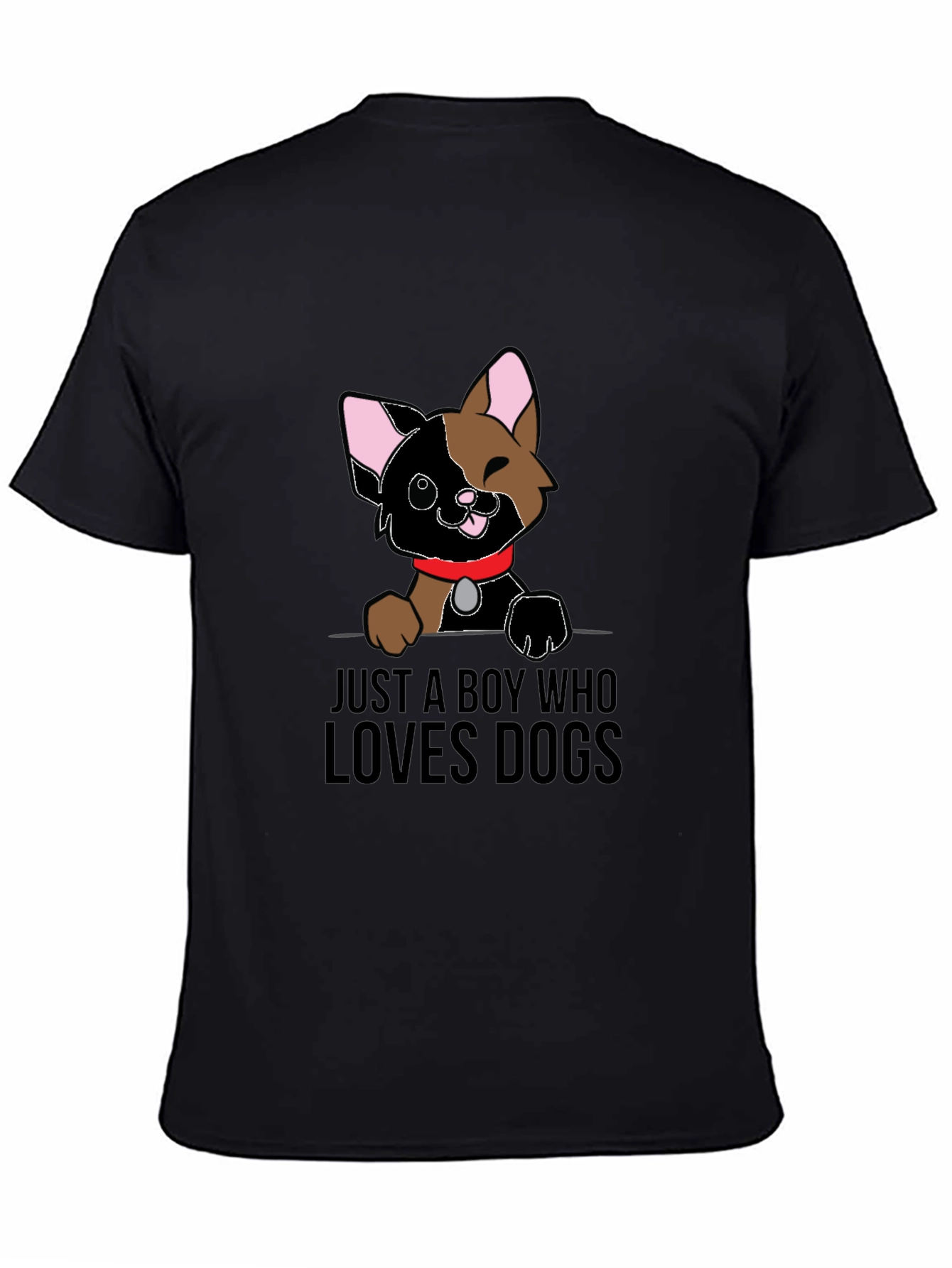 Boy Who Loves Dogs Graphic Tee - Black