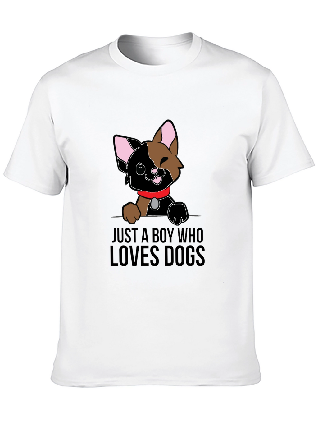 Boy Who Loves Dogs Graphic Tee - Black