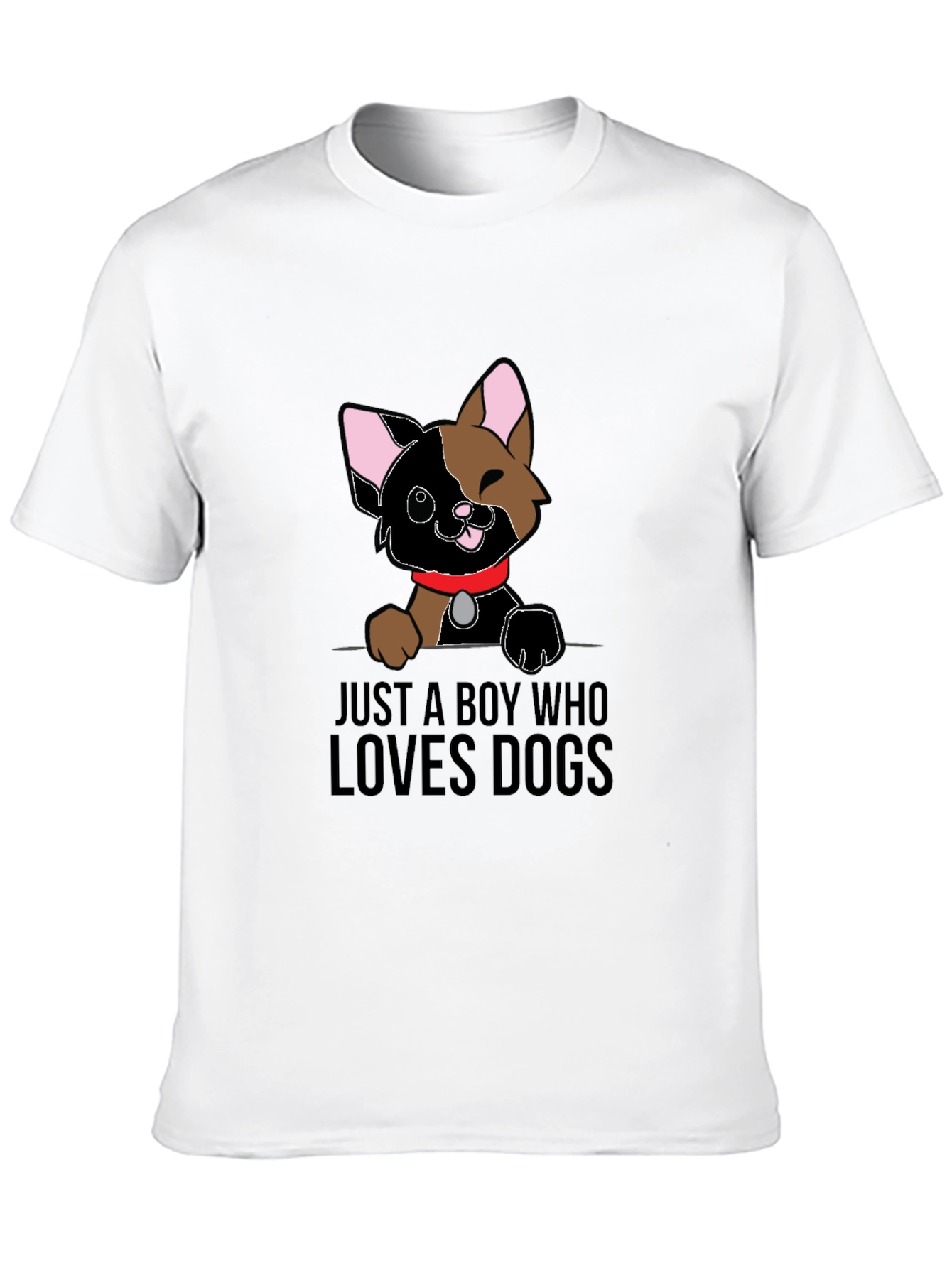 Boy Who Loves Dogs Graphic Tee - Black