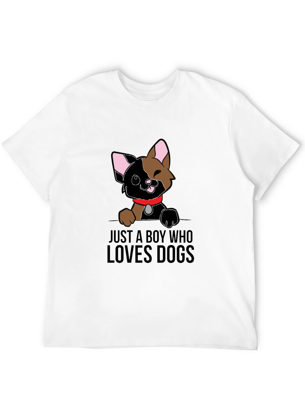Boy Who Loves Dogs Graphic Tee - Black