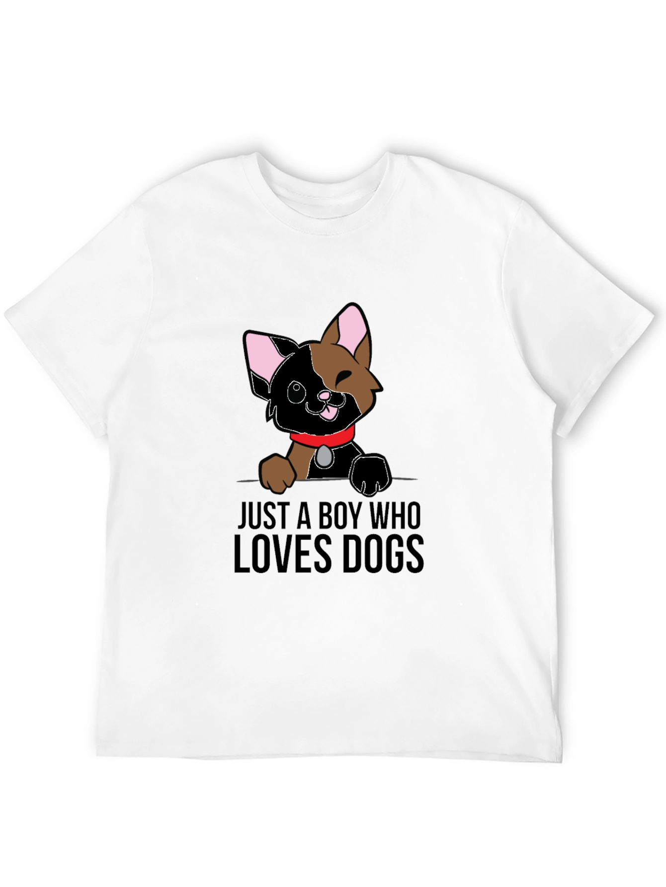 Boy Who Loves Dogs Graphic Tee - Black