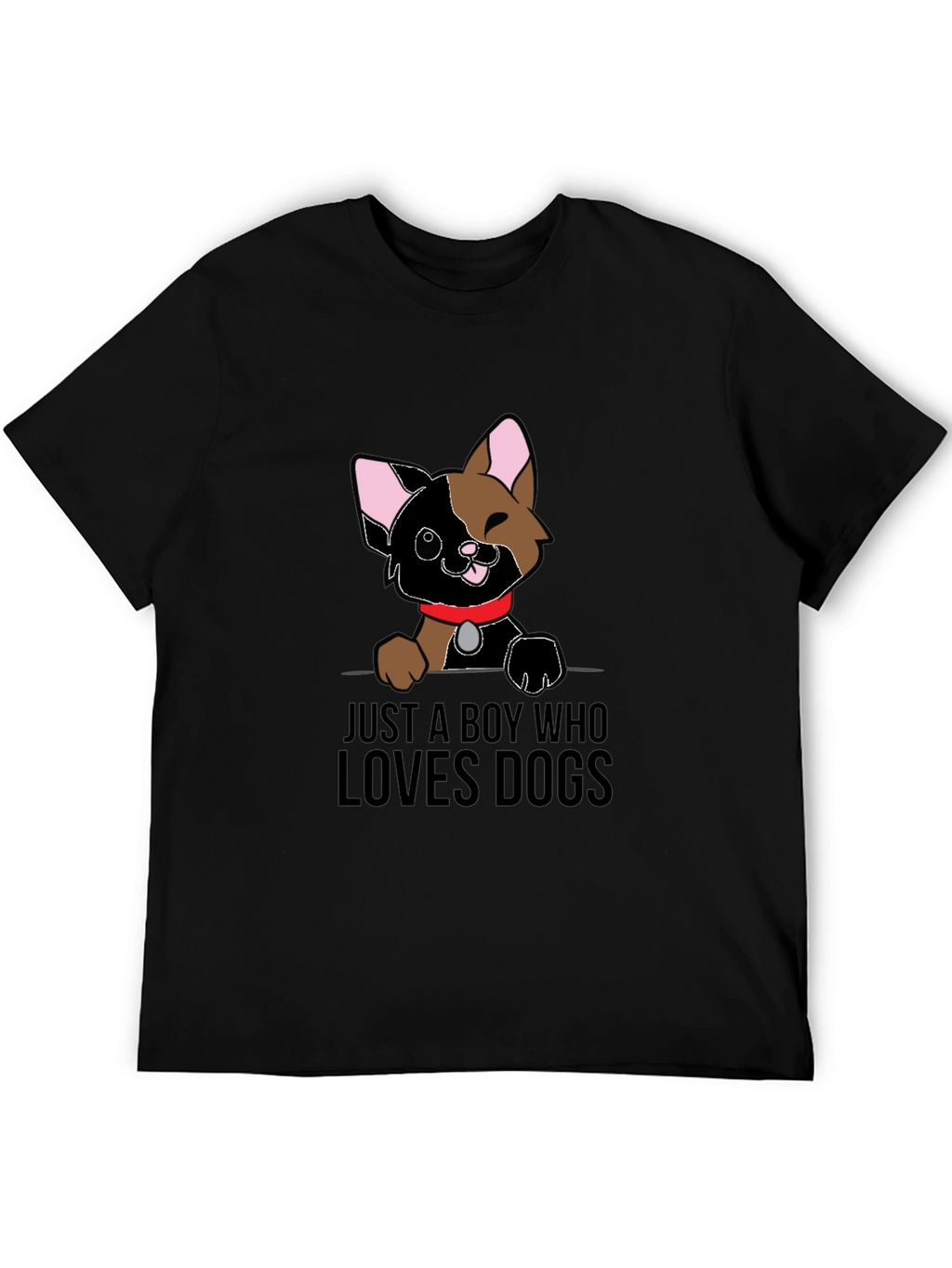 Boy Who Loves Dogs Graphic Tee - Black