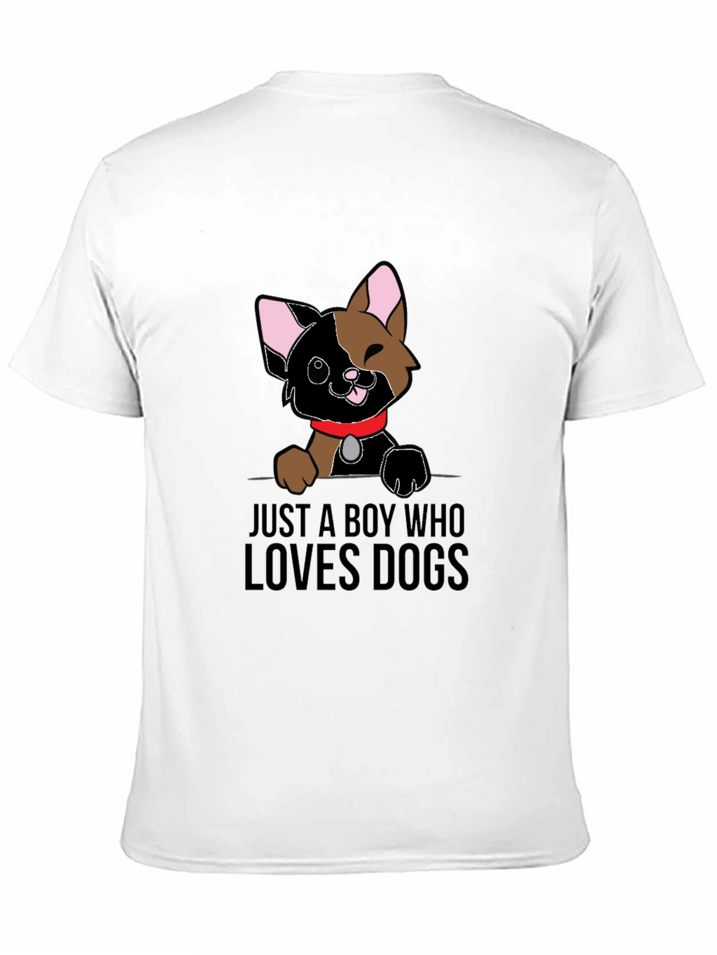 Boy Who Loves Dogs Graphic Tee - Black