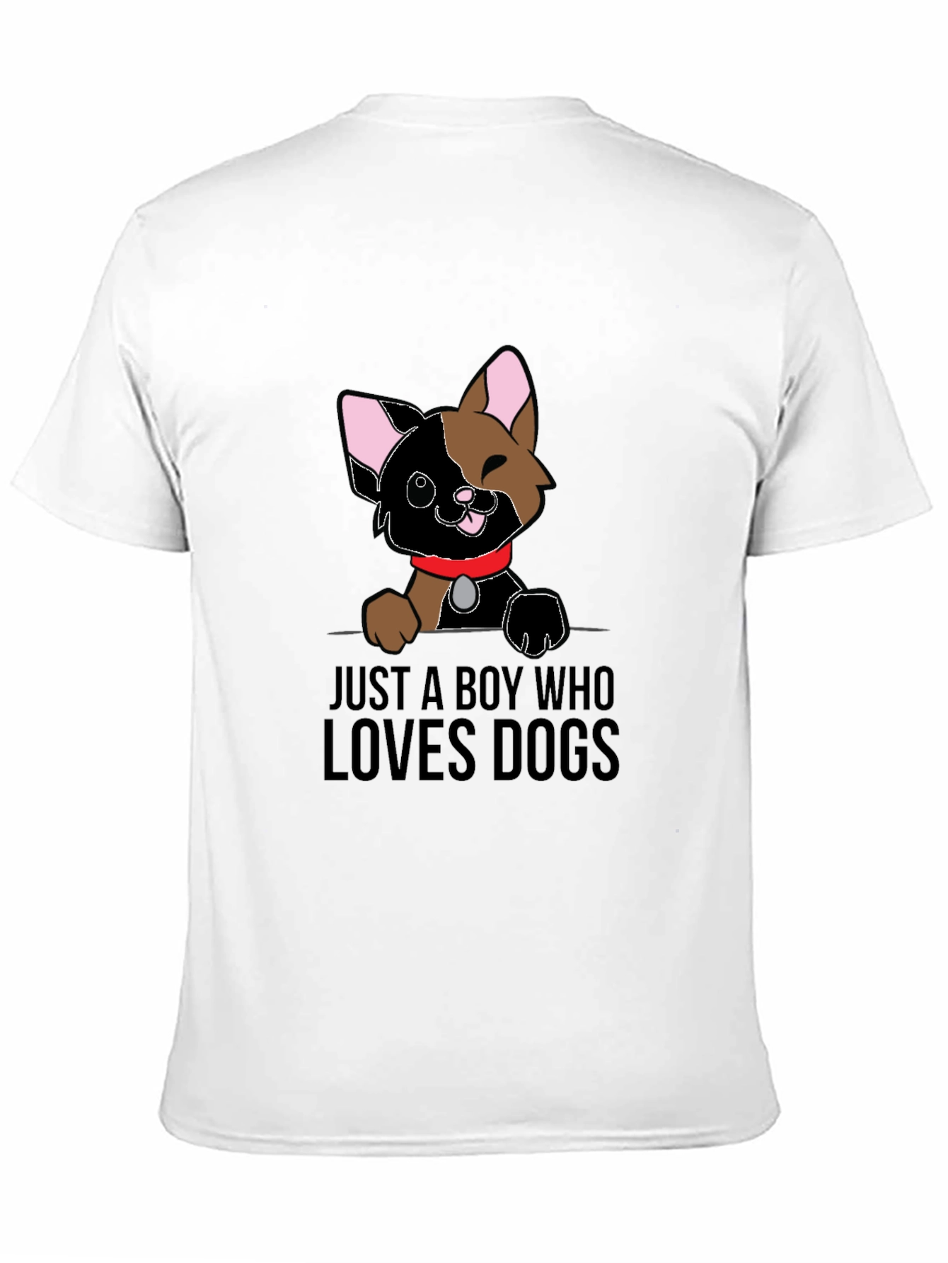 Boy Who Loves Dogs Graphic Tee - Black