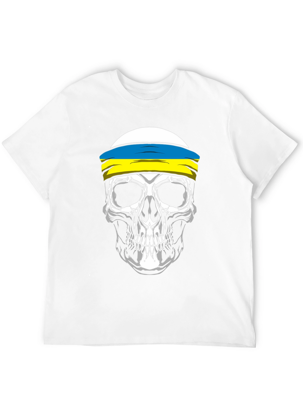 Skull Ukrainian Flag Headband T-Shirt