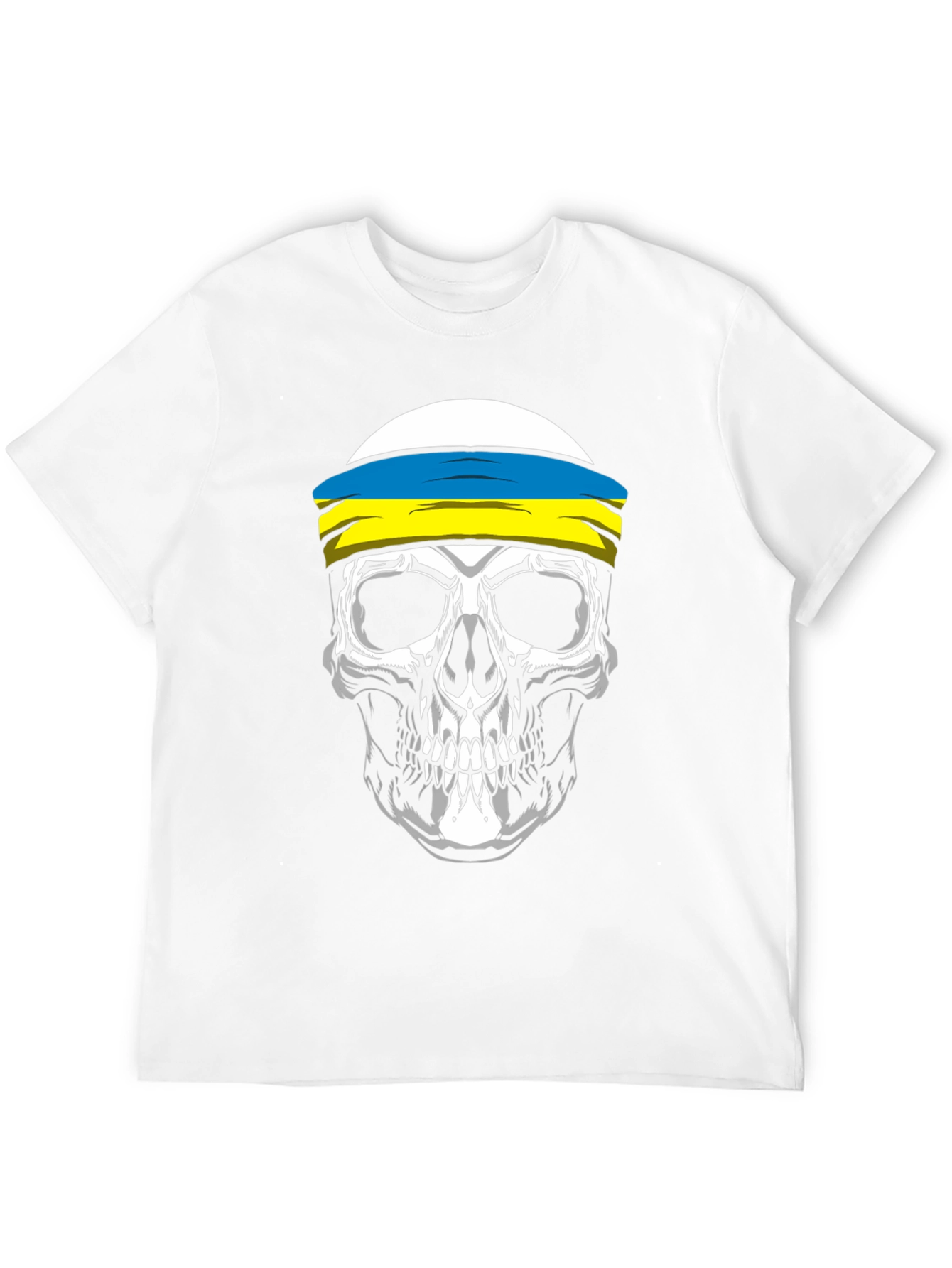 Skull Ukrainian Flag Headband T-Shirt
