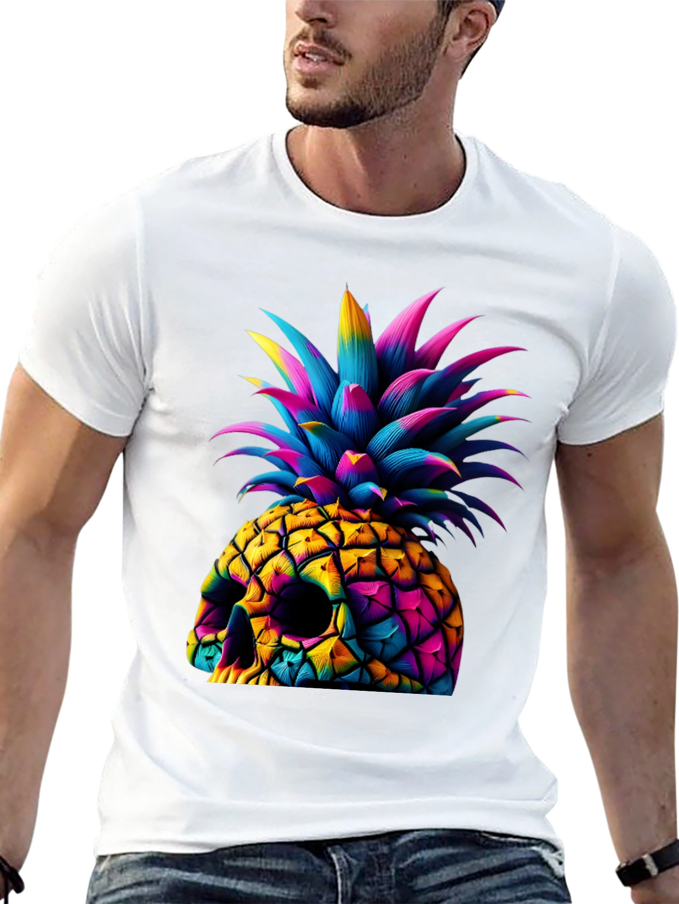 Skull Pineapple Graphic Tee - Unique Art Design