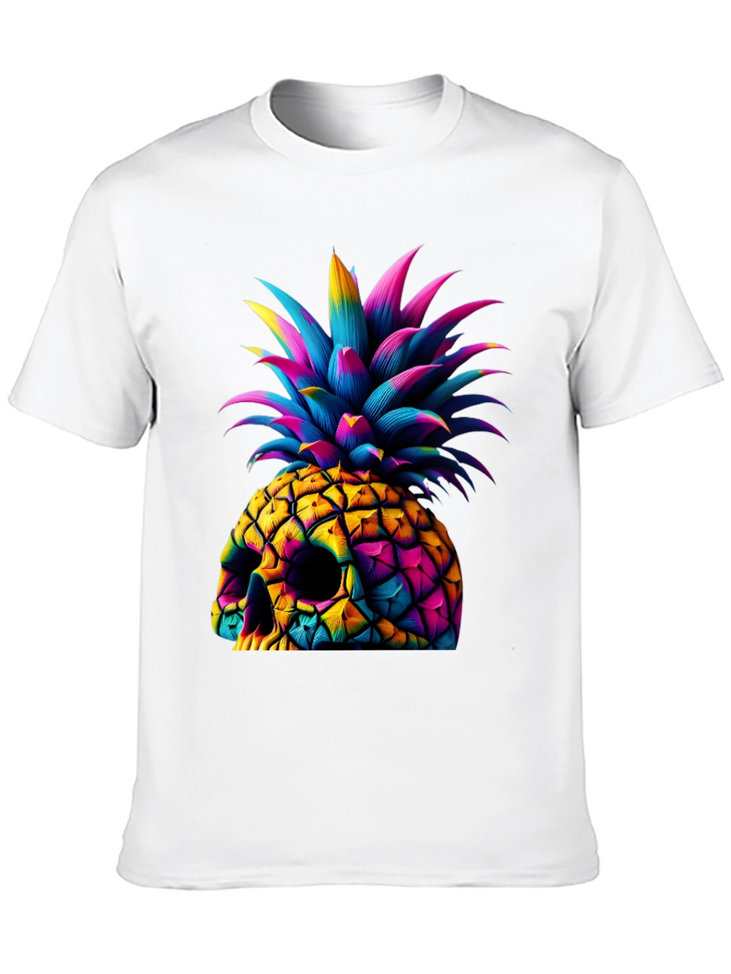 Skull Pineapple Graphic Tee - Unique Art Design