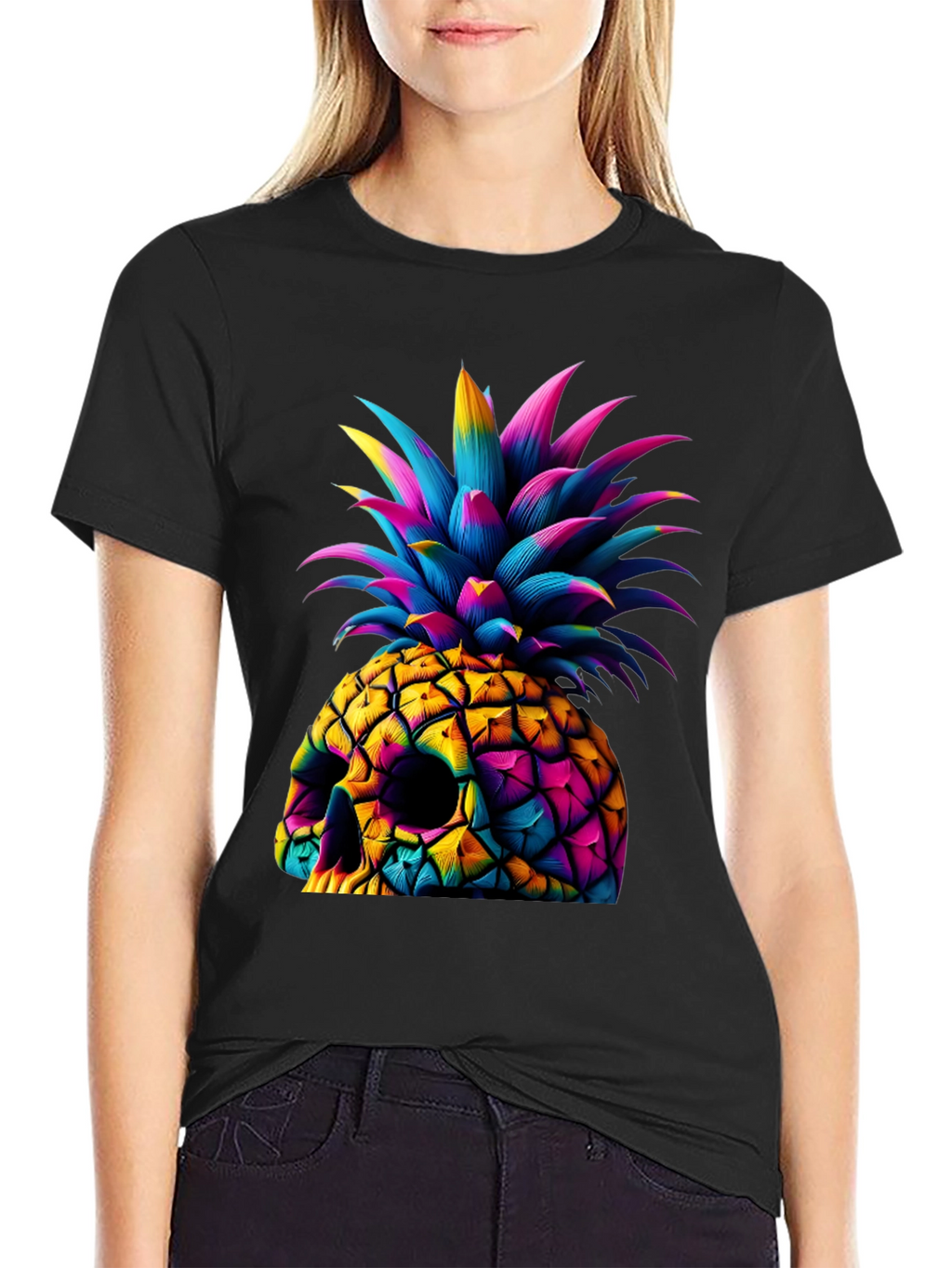 Skull Pineapple Graphic Tee - Unique Art Design