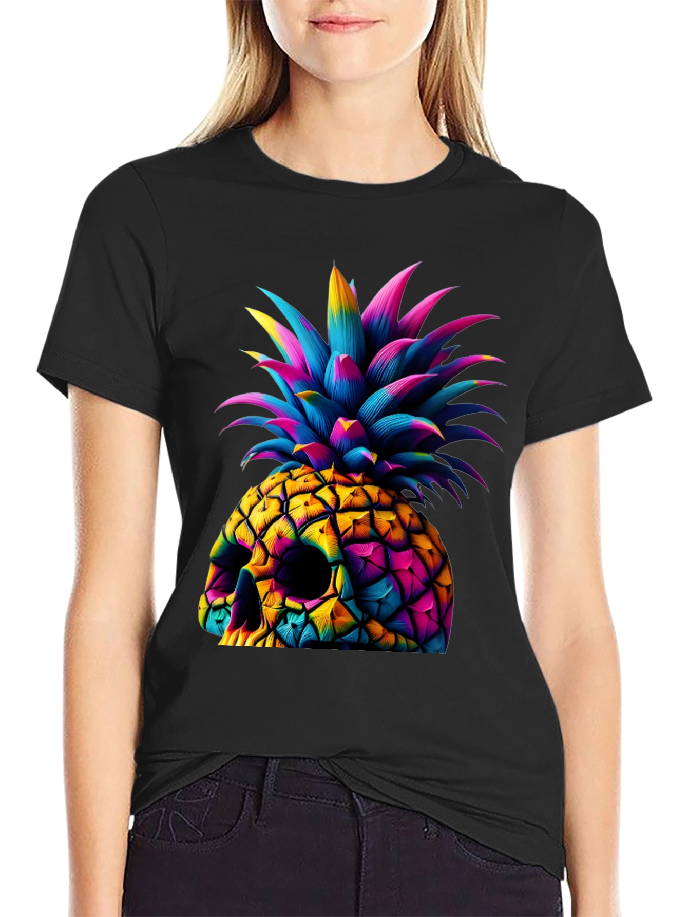Skull Pineapple Graphic Tee - Unique Art Design