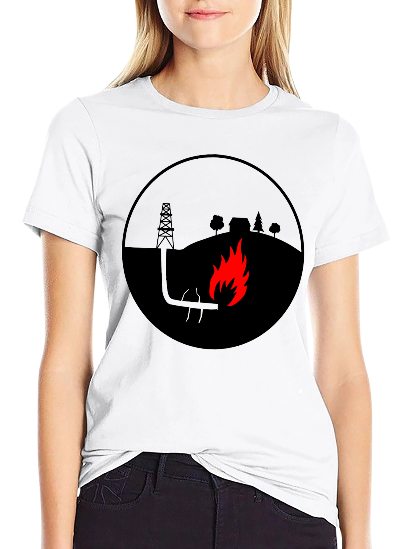 Oil Field Flare Black T-Shirt