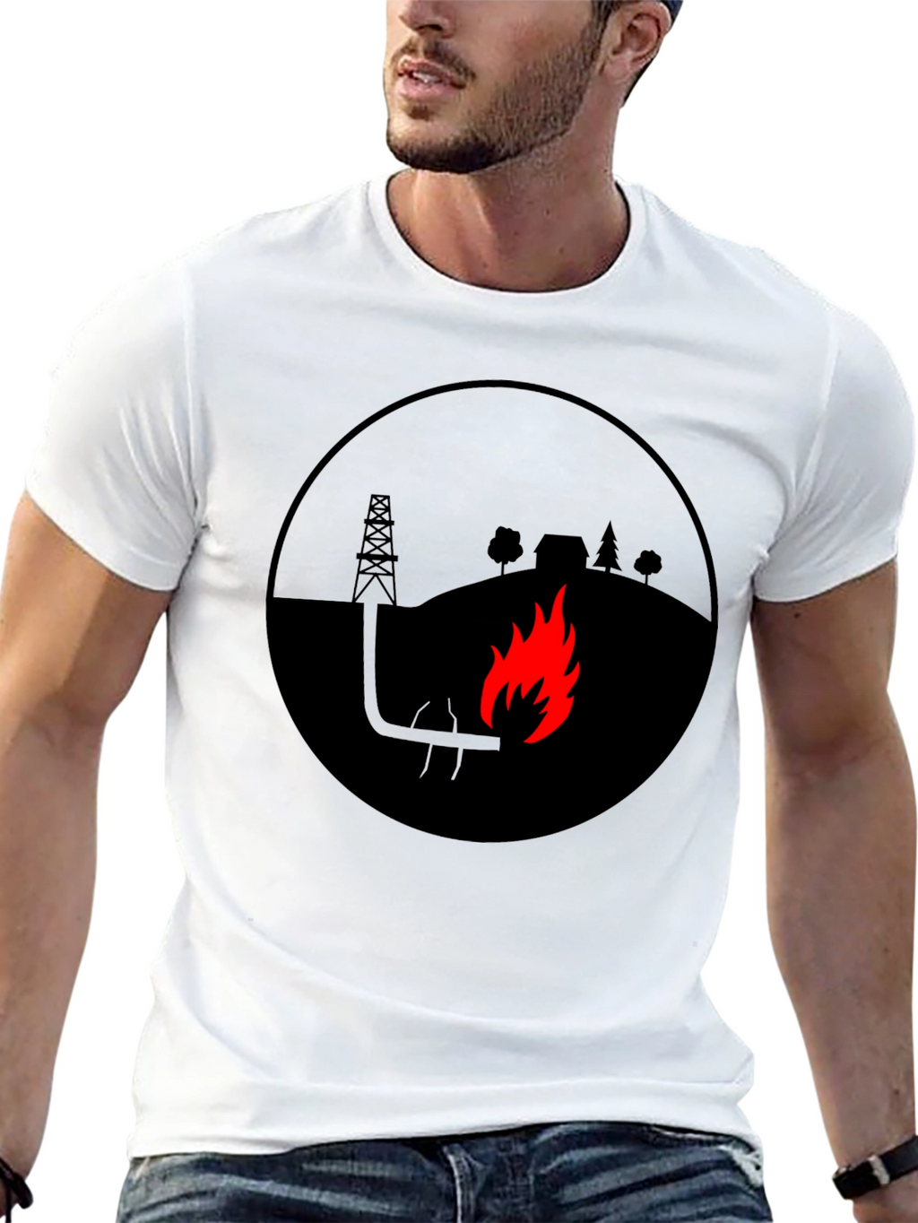 Oil Field Flare Black T-Shirt