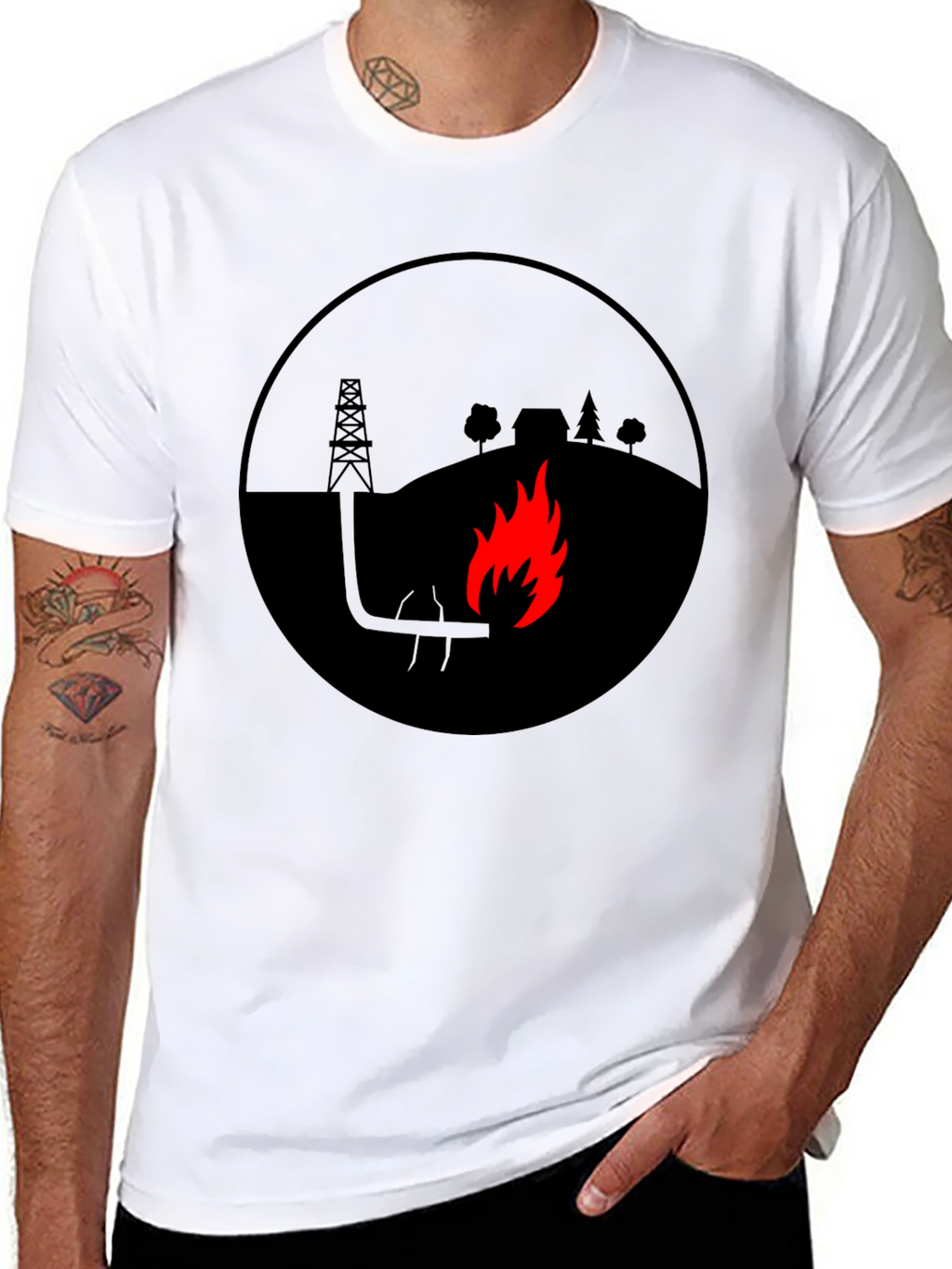 Oil Field Flare Black T-Shirt