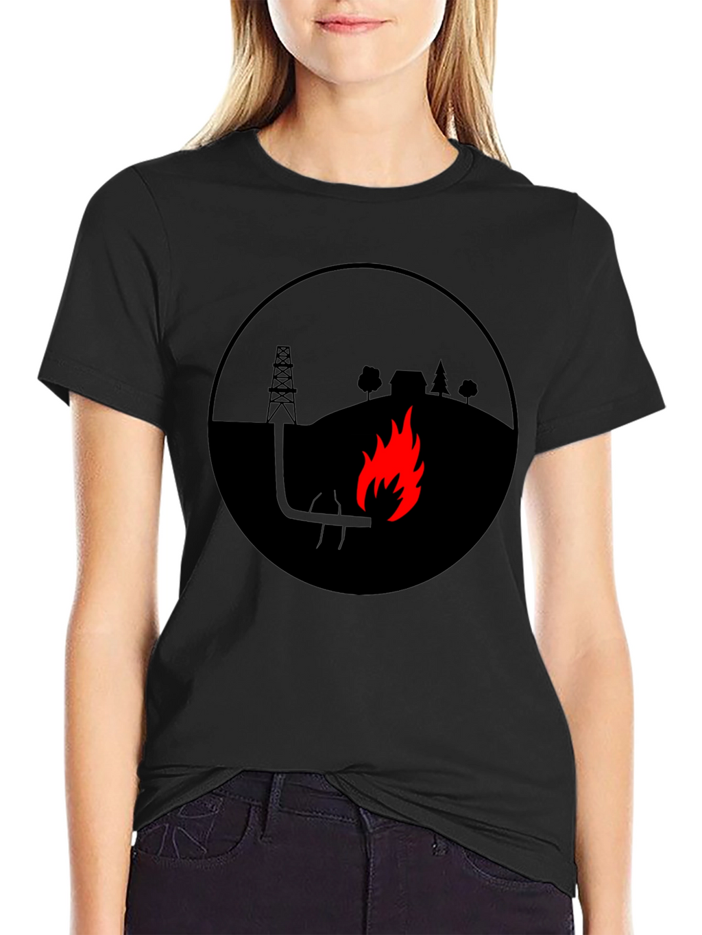 Oil Field Flare Black T-Shirt
