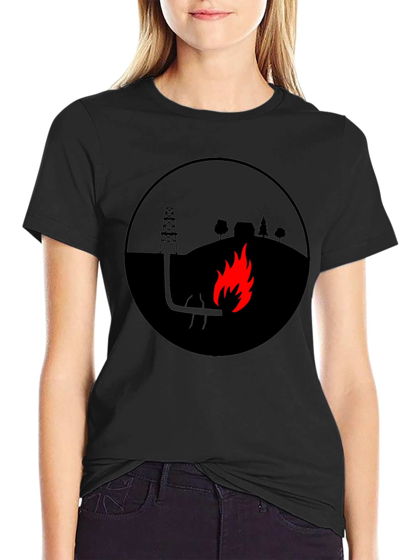 Oil Field Flare Black T-Shirt