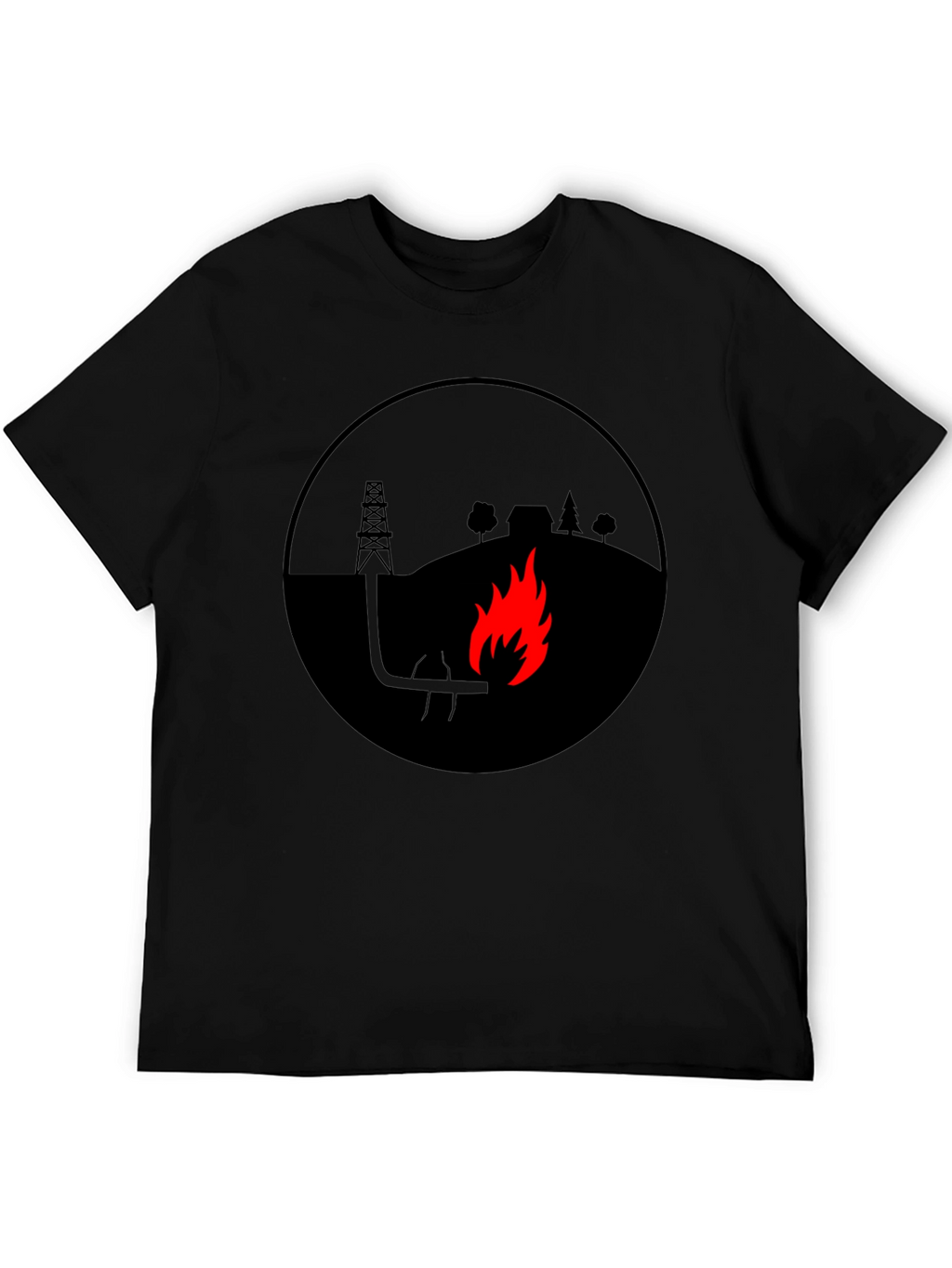 Oil Field Flare Black T-Shirt