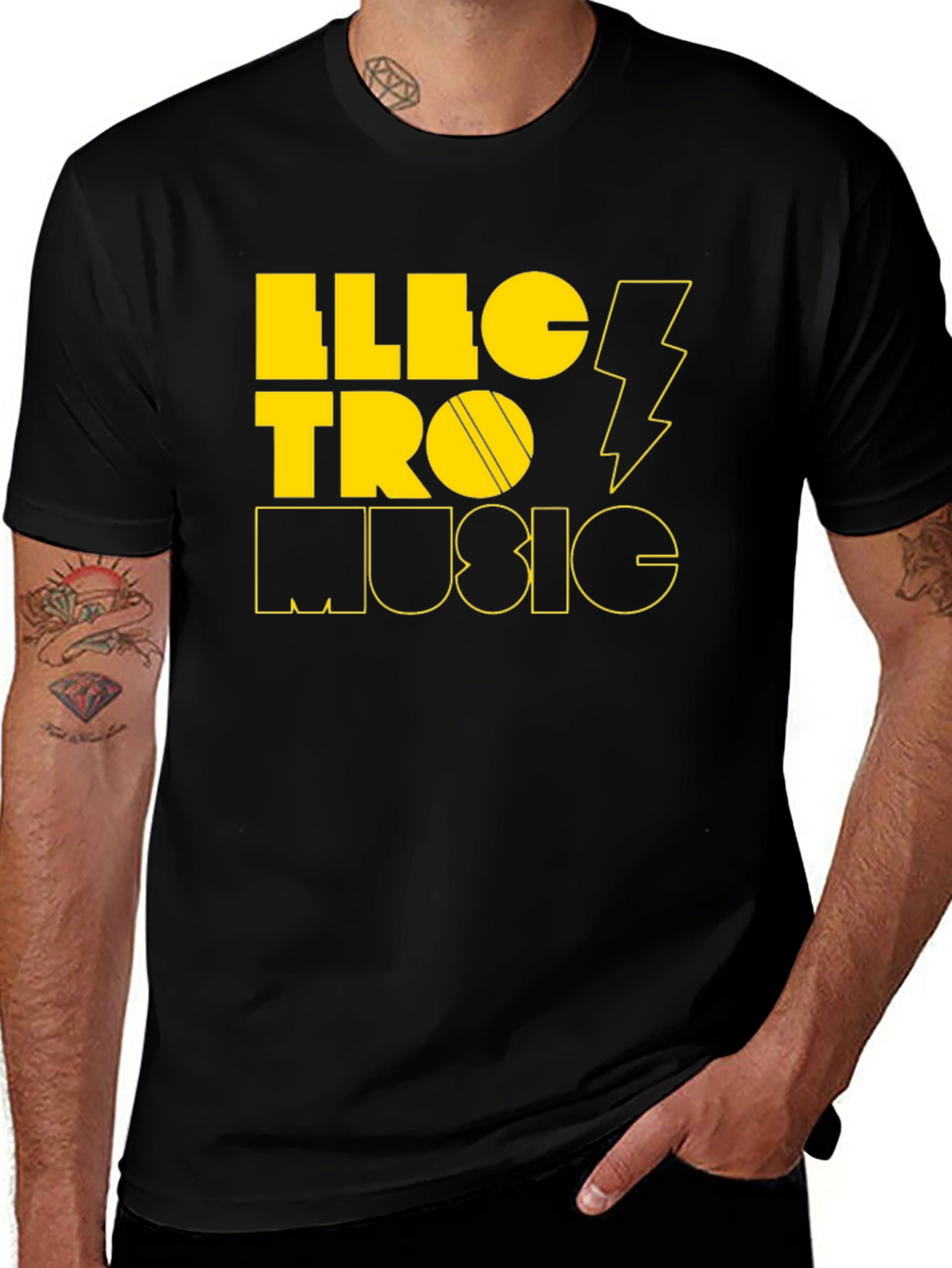 Electro Music Graphic Tee - Stylish Black T-Shirt