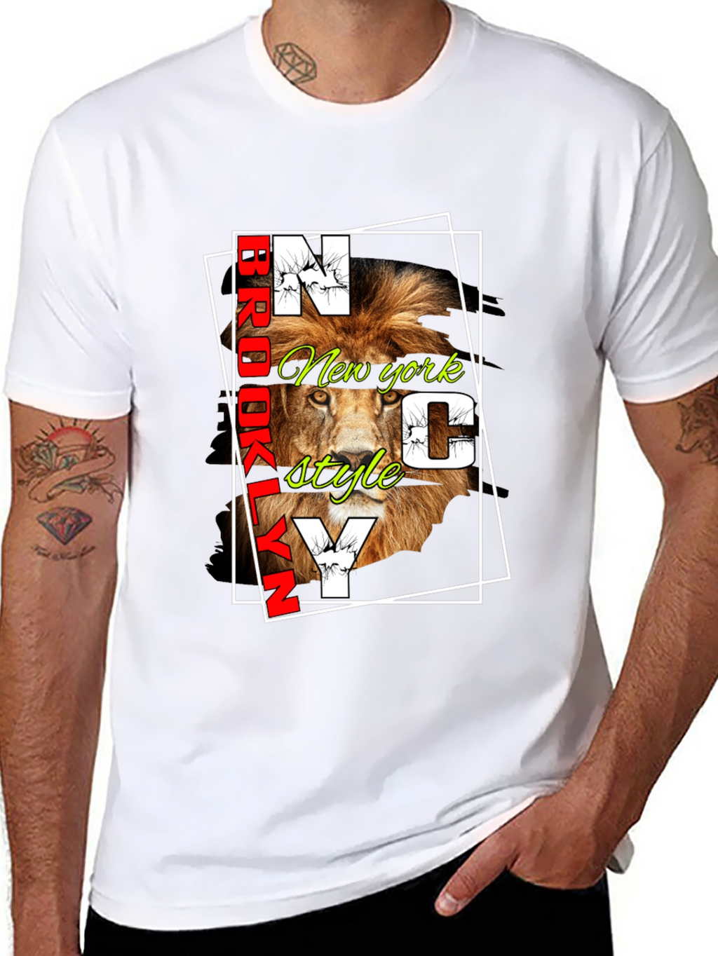 Brooklyn NY Lion Graphic Tee - Stylish Urban Design