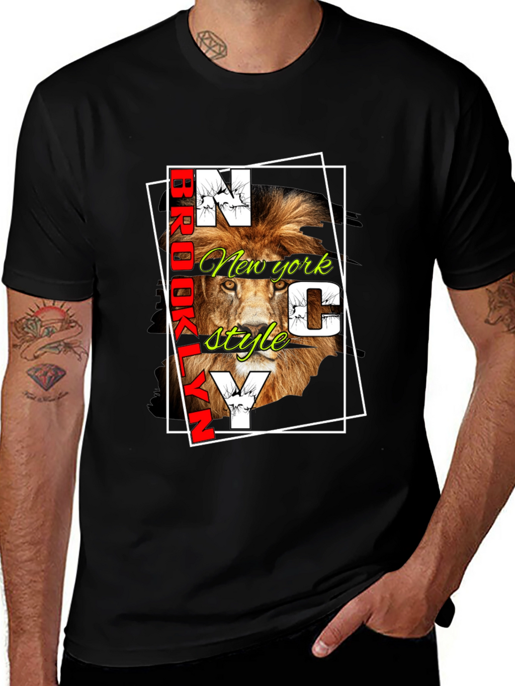 Brooklyn NY Lion Graphic Tee - Stylish Urban Design