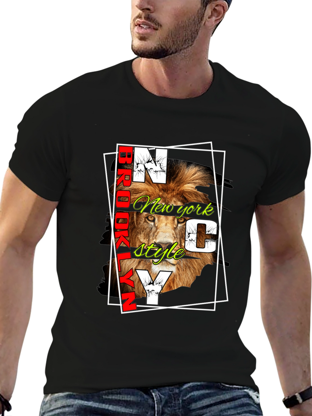 Brooklyn NY Lion Graphic Tee - Stylish Urban Design