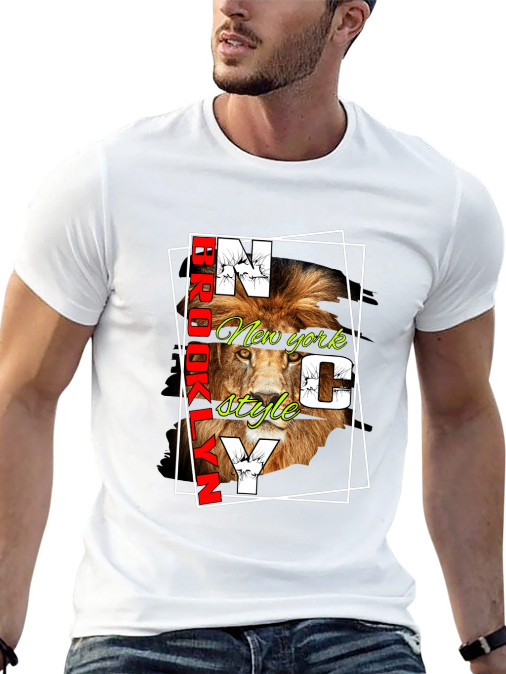 Brooklyn NY Lion Graphic Tee - Stylish Urban Design
