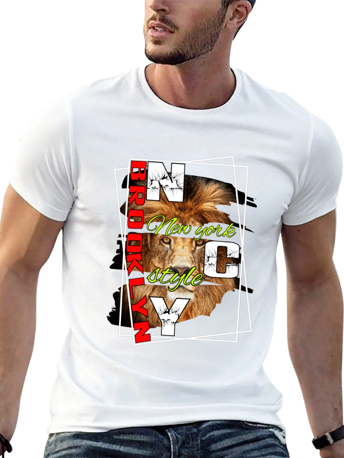 Brooklyn NY Lion Graphic Tee - Stylish Urban Design