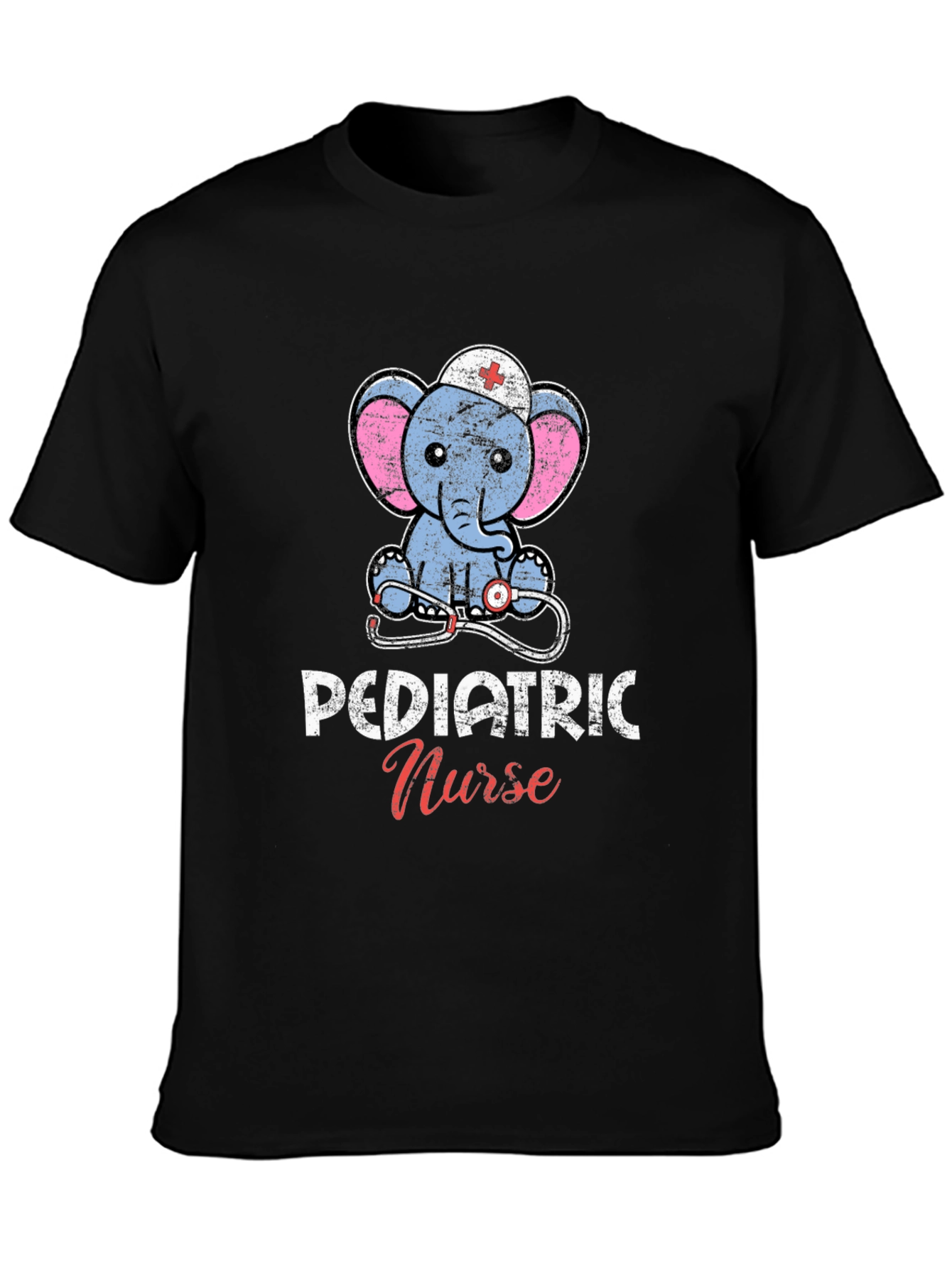 Pediatric Nurse Elephant Graphic Tee - Cute Nurse Gift