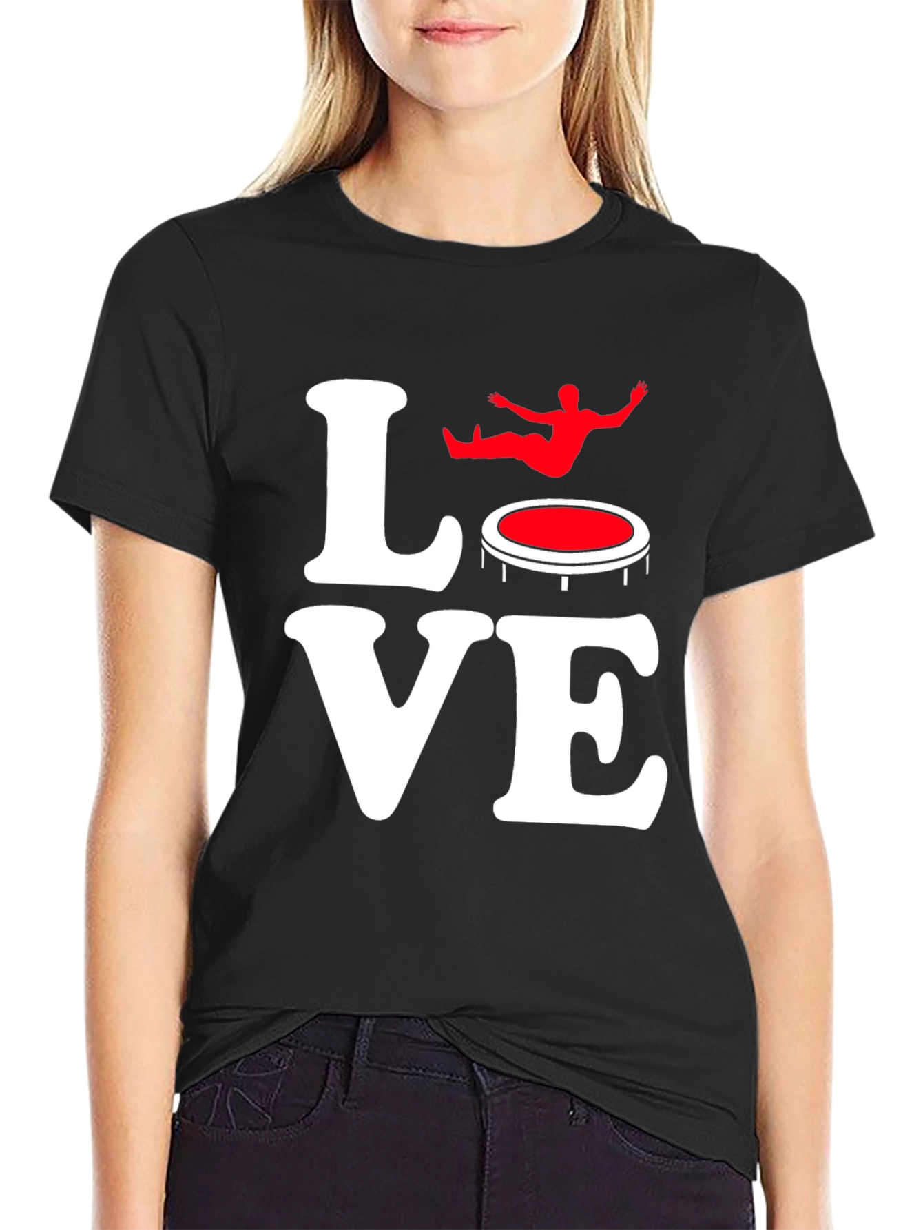Love Trampoline Black Graphic Tee