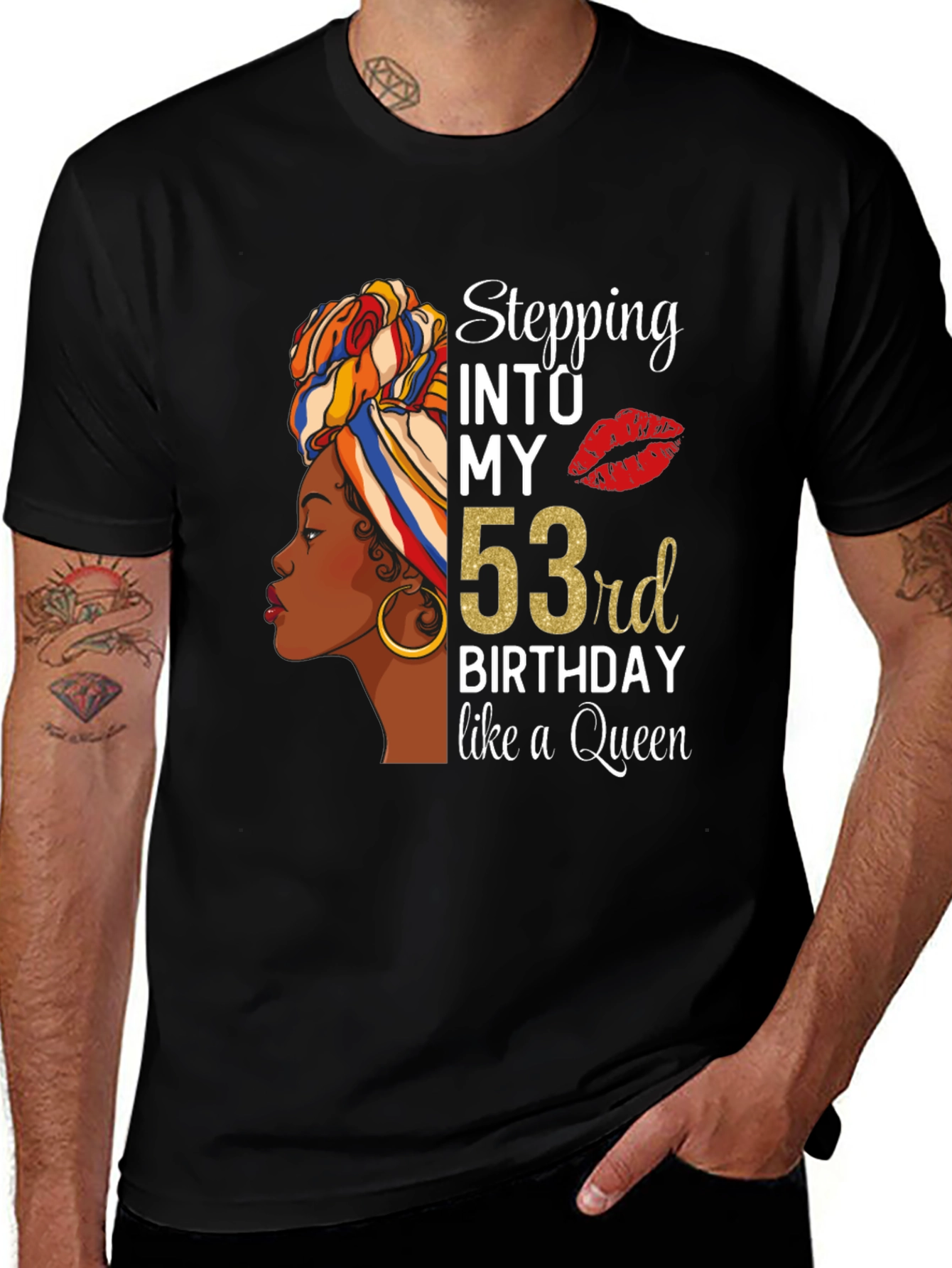 Stepping Into My 53rd Birthday Queen Graphic T-Shirt