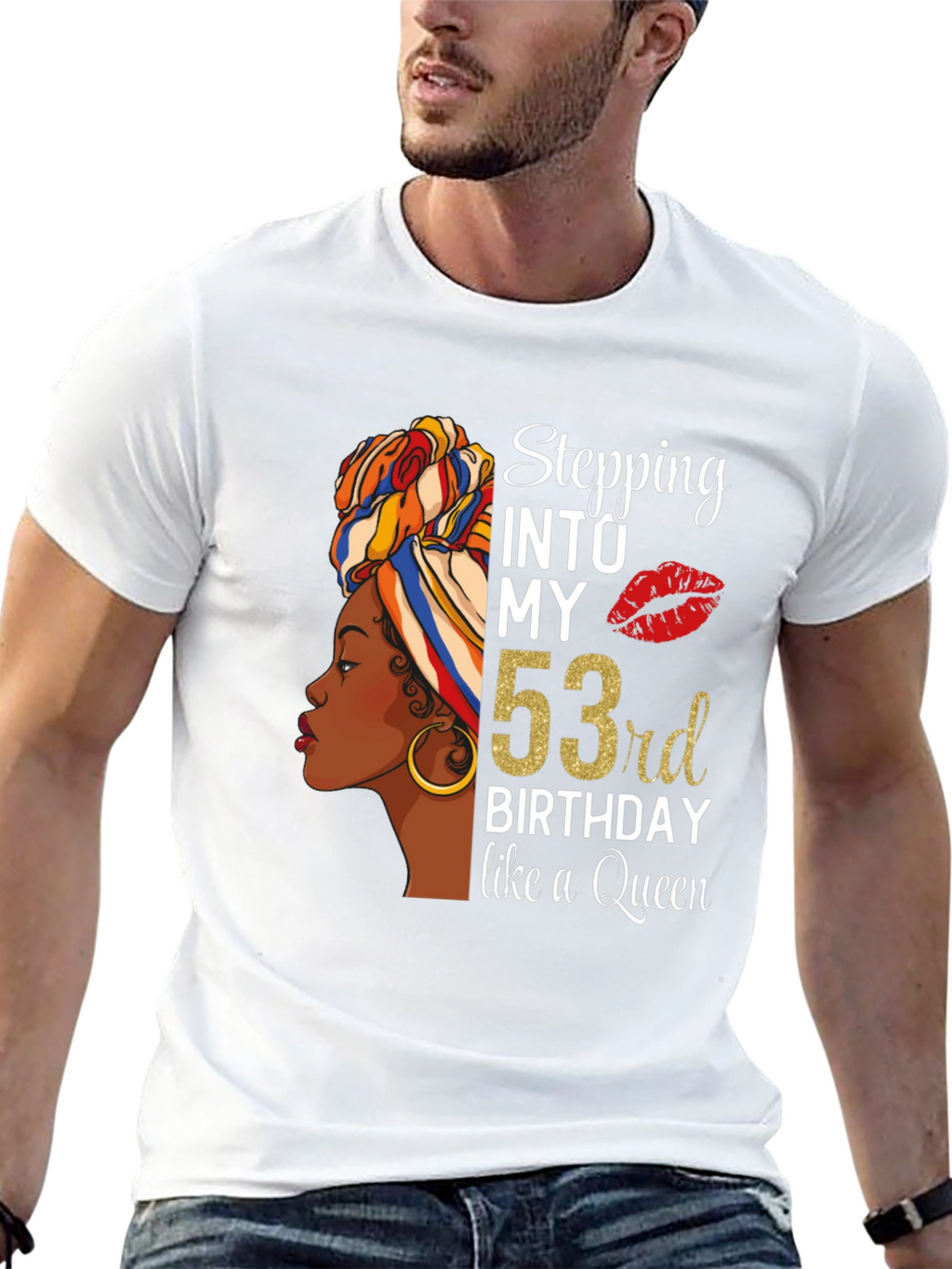 Stepping Into My 53rd Birthday Queen Graphic T-Shirt