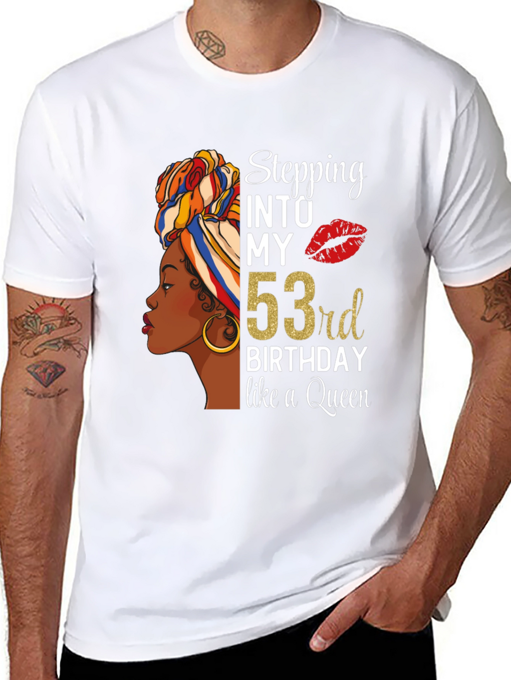 Stepping Into My 53rd Birthday Queen Graphic T-Shirt