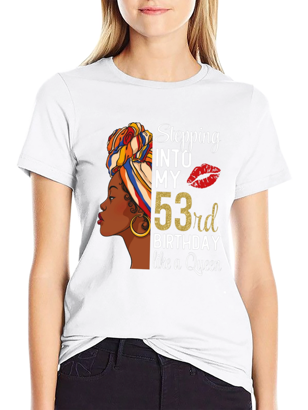 Stepping Into My 53rd Birthday Queen Graphic T-Shirt