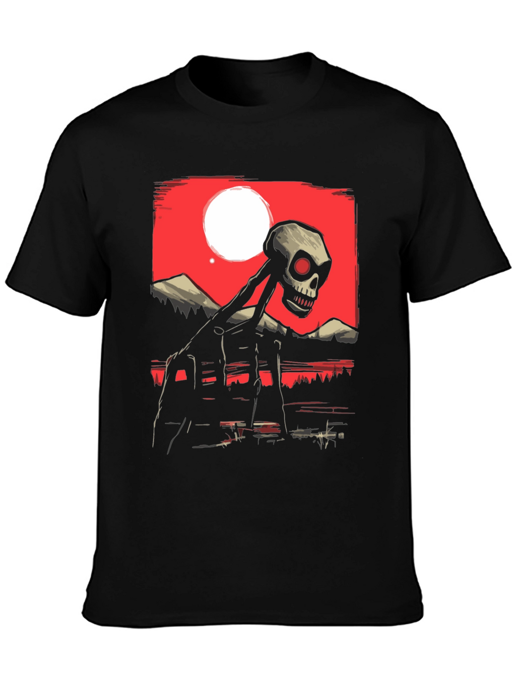 Skull Graphic Print Crew Neck T-Shirt