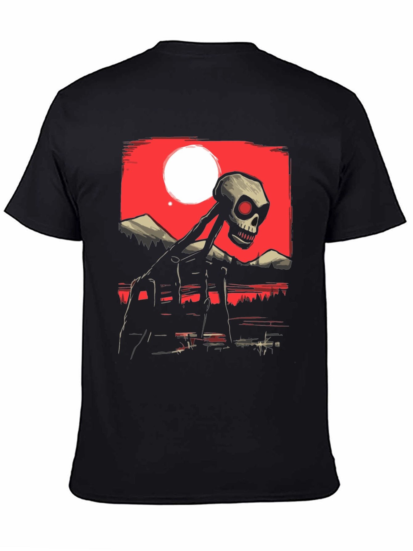 Skull Graphic Print Crew Neck T-Shirt
