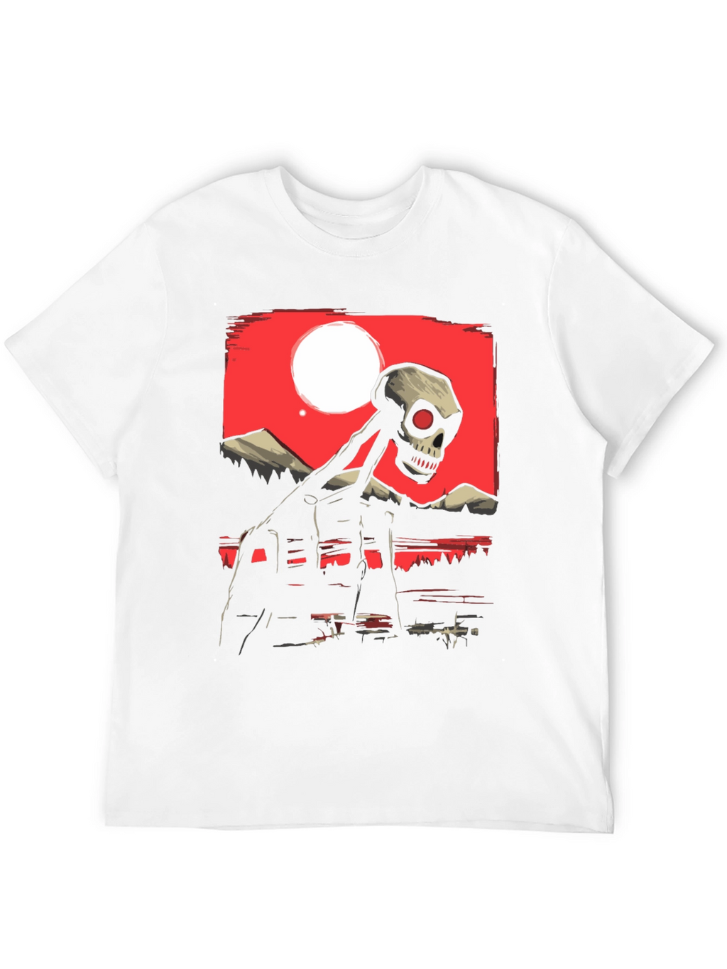 Skull Graphic Print Crew Neck T-Shirt