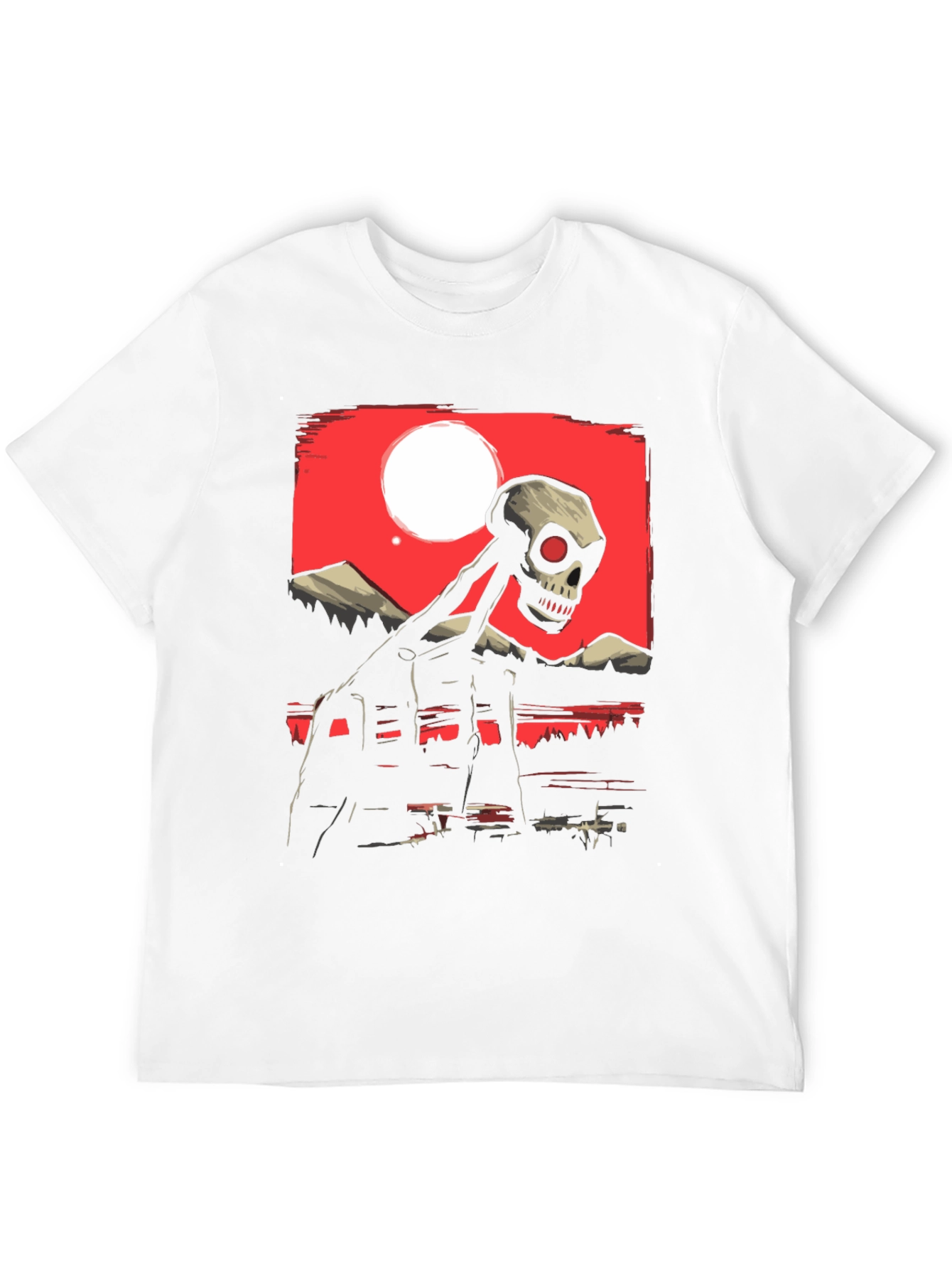 Skull Graphic Print Crew Neck T-Shirt