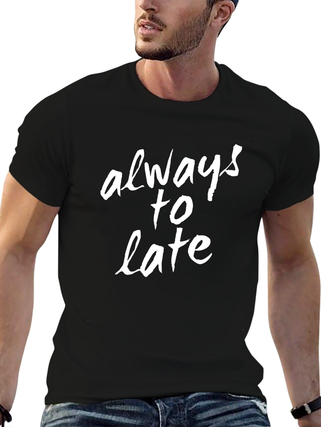 Always Too Late Graphic Tee - Black Casual Shirt