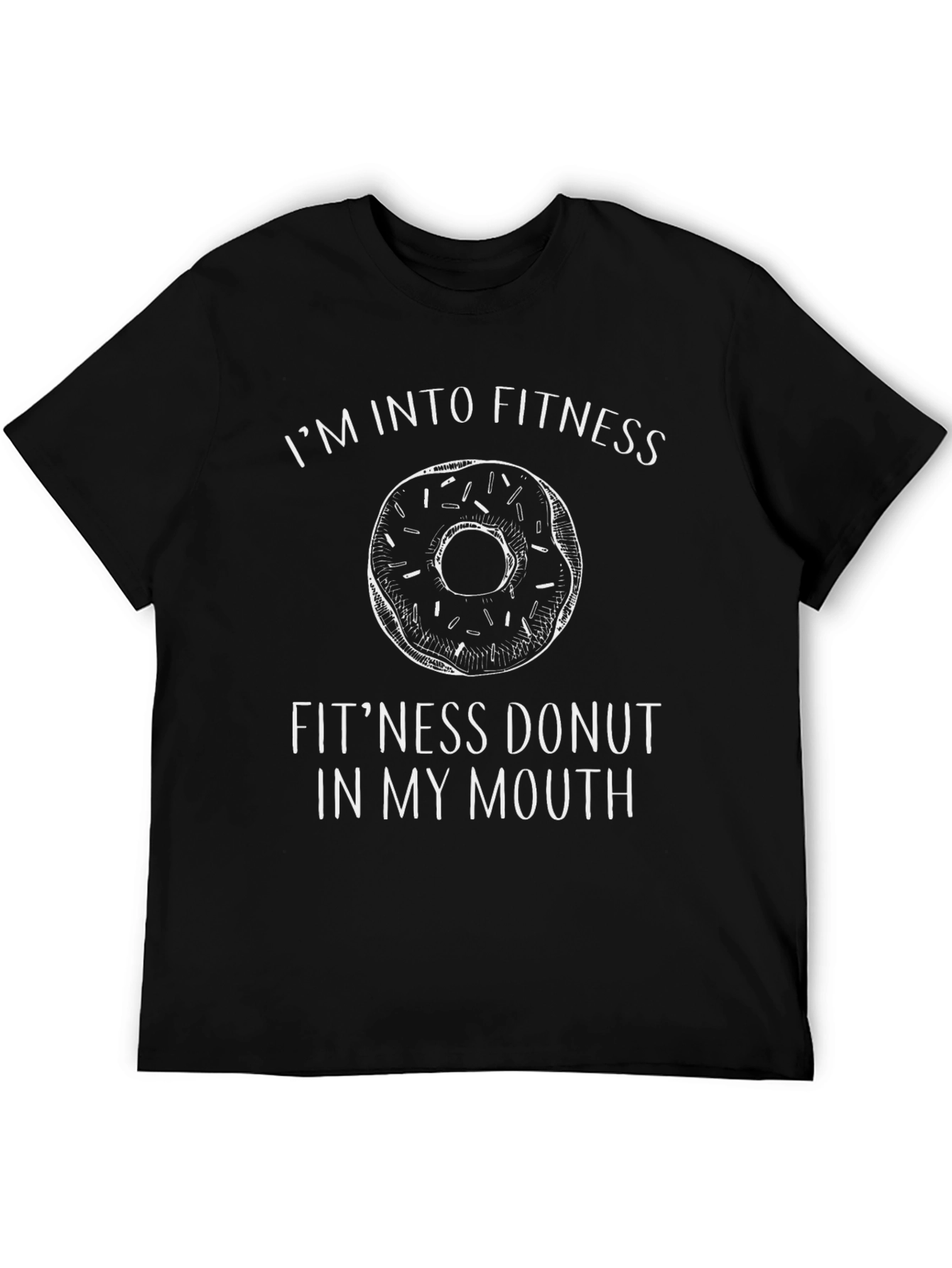 Fitness Donut Graphic Tee - Unisex Black T-Shirt