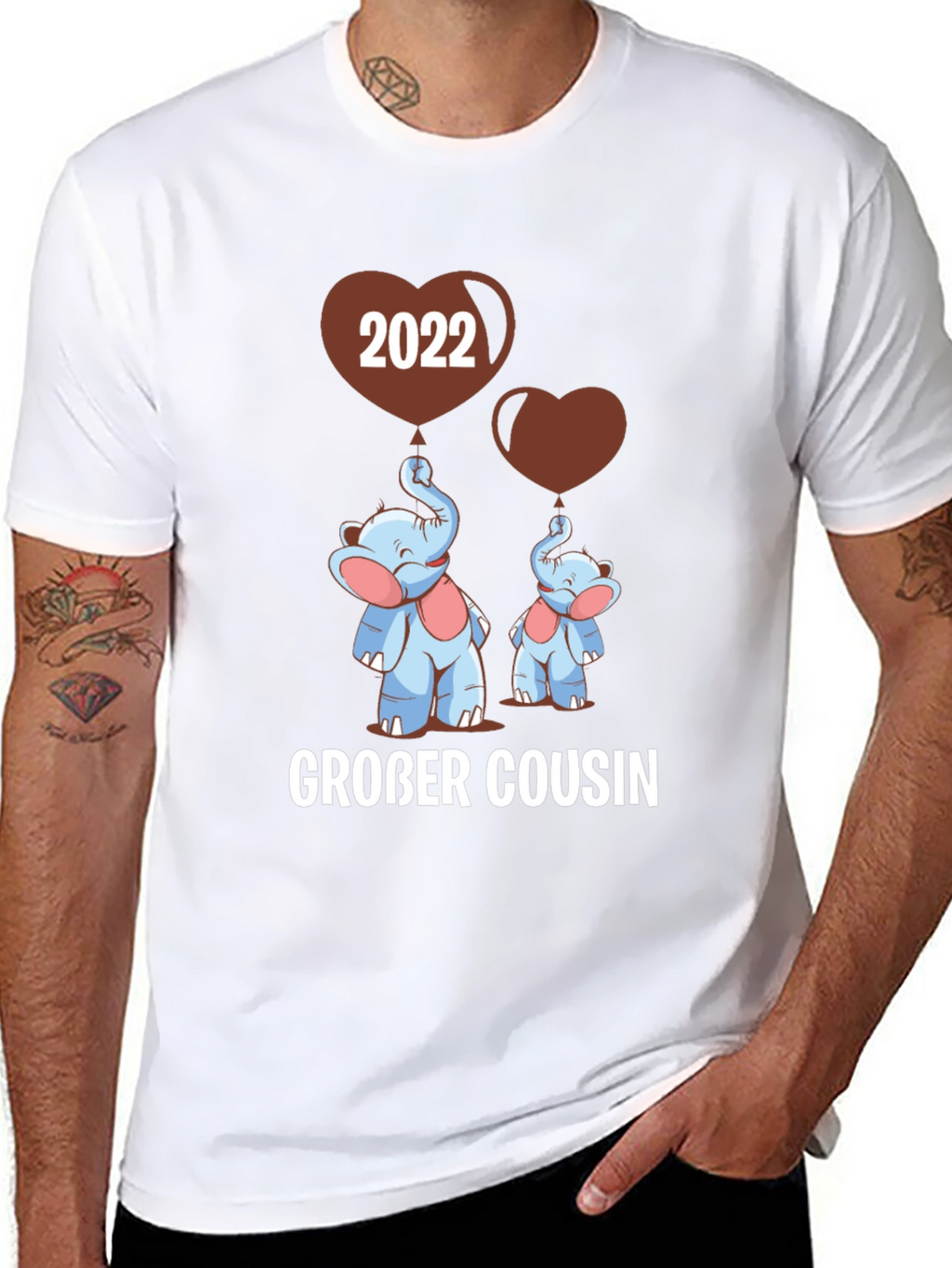 Großer Cousin T-Shirt - Matching Elephant Family Tee