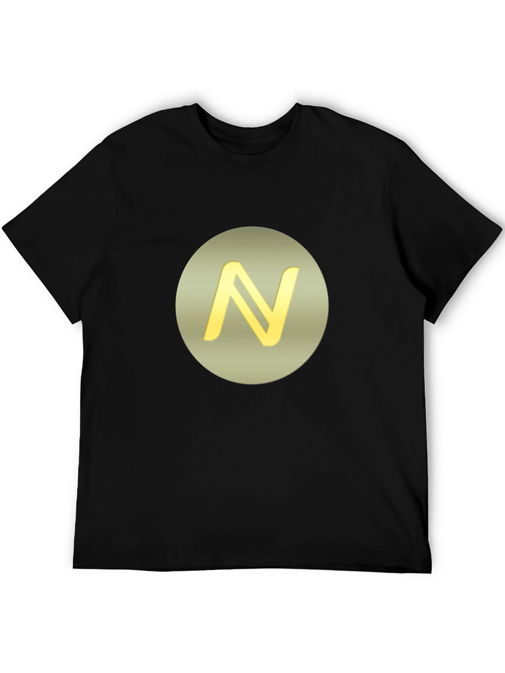 Stylish Black Tee with Golden N Logo