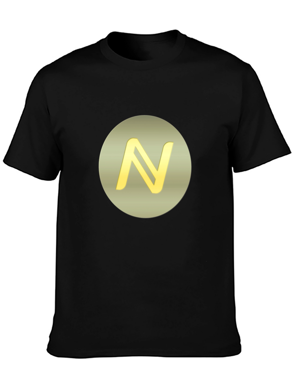 Stylish Black Tee with Golden N Logo