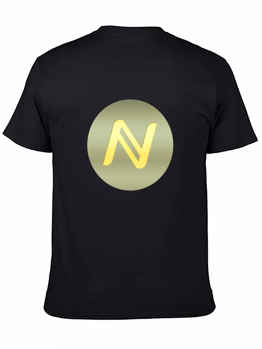 Stylish Black Tee with Golden N Logo