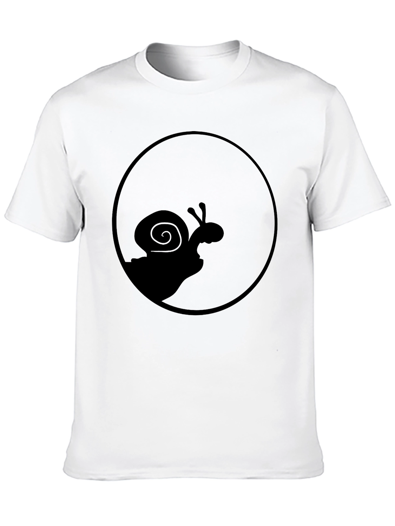 Snail Silhouette Graphic Tee - Black Cotton Casual Top